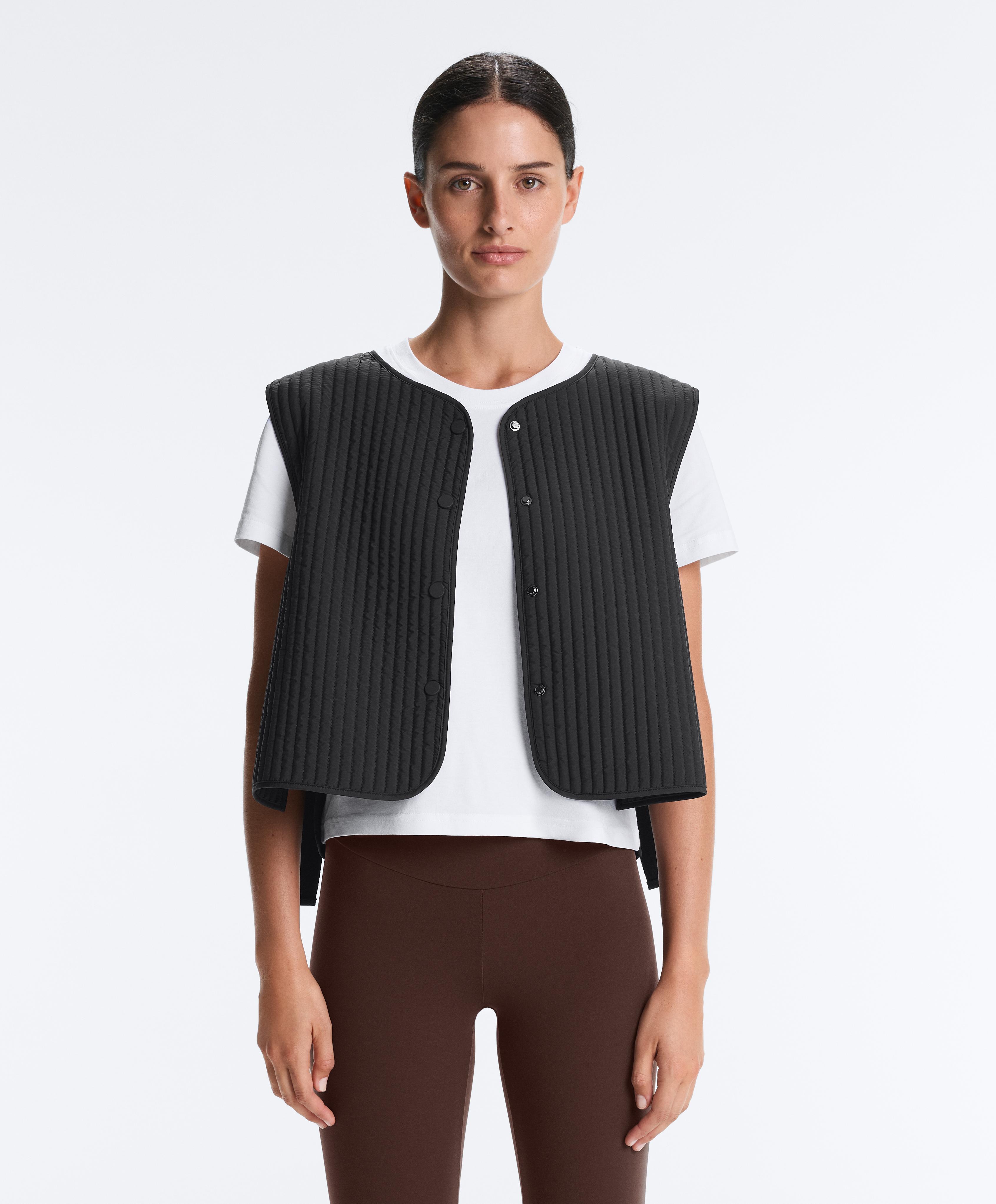 Thin padded nylon gilet — BLACK
