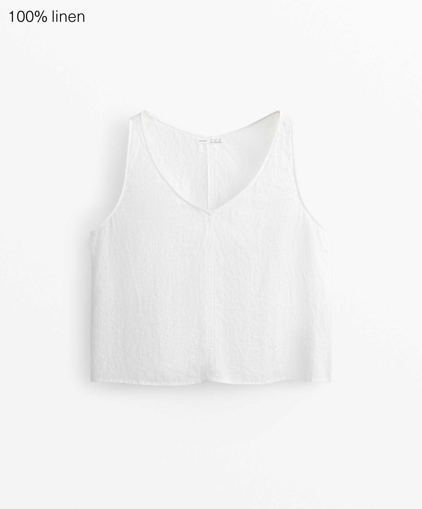 V-neck 100% linen top V-neck 100% linen top