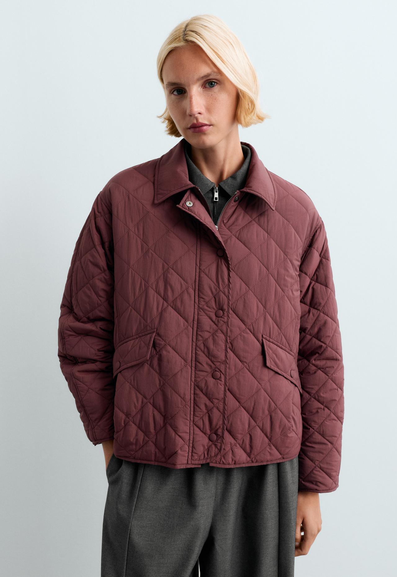 FELLEX® AEROGEL midi boxy padded jacket — BURGUNDY