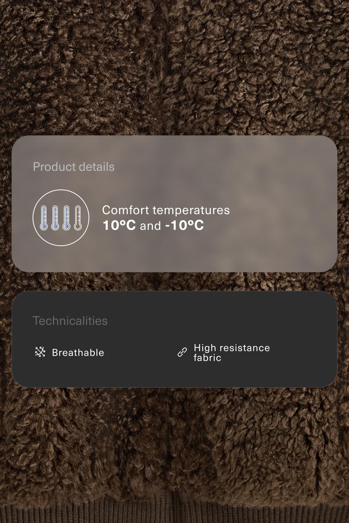 Textured faux-shearling jacket — TOBACCO BROWN