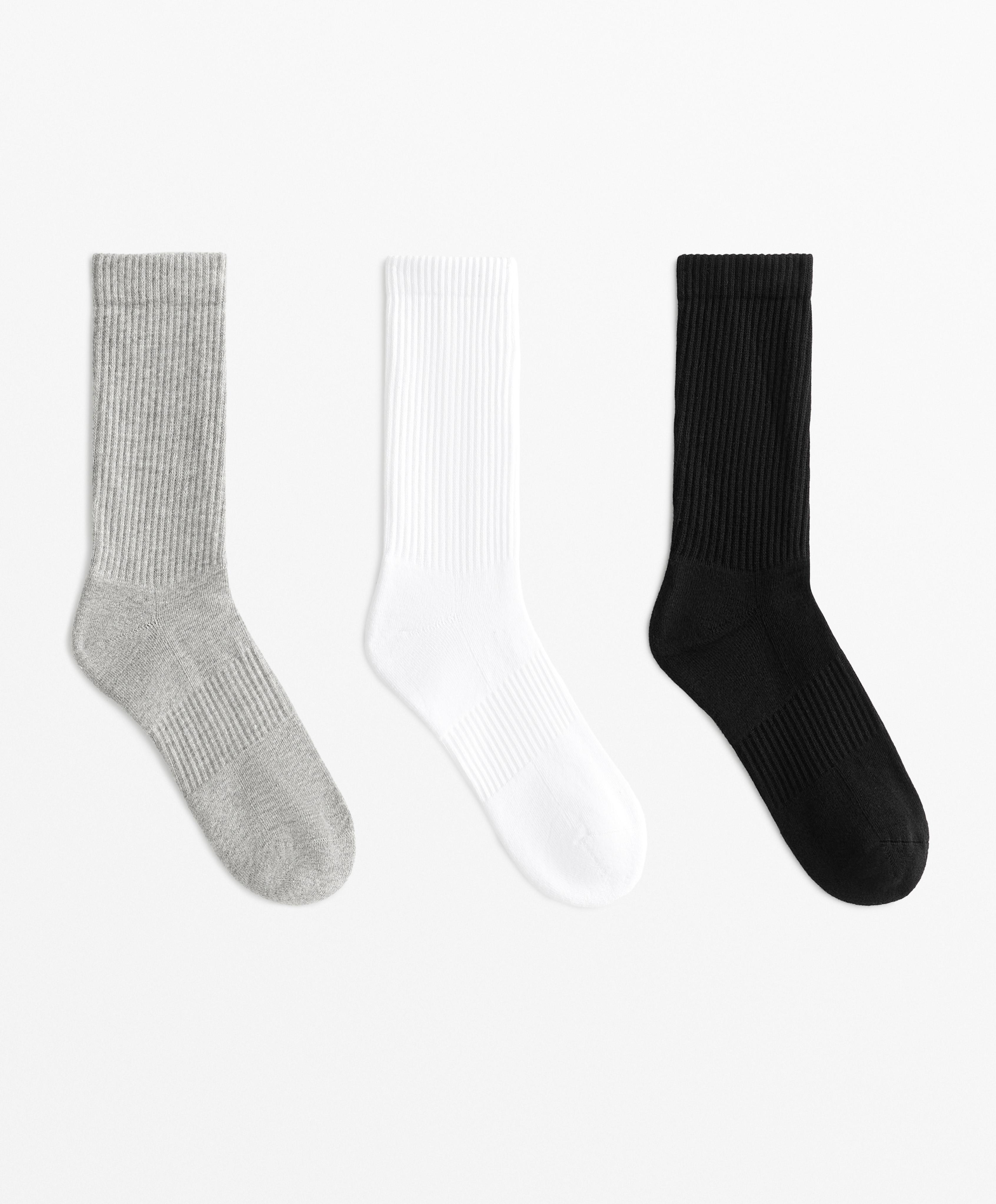 3 pairs of cotton blend classic sports socks
