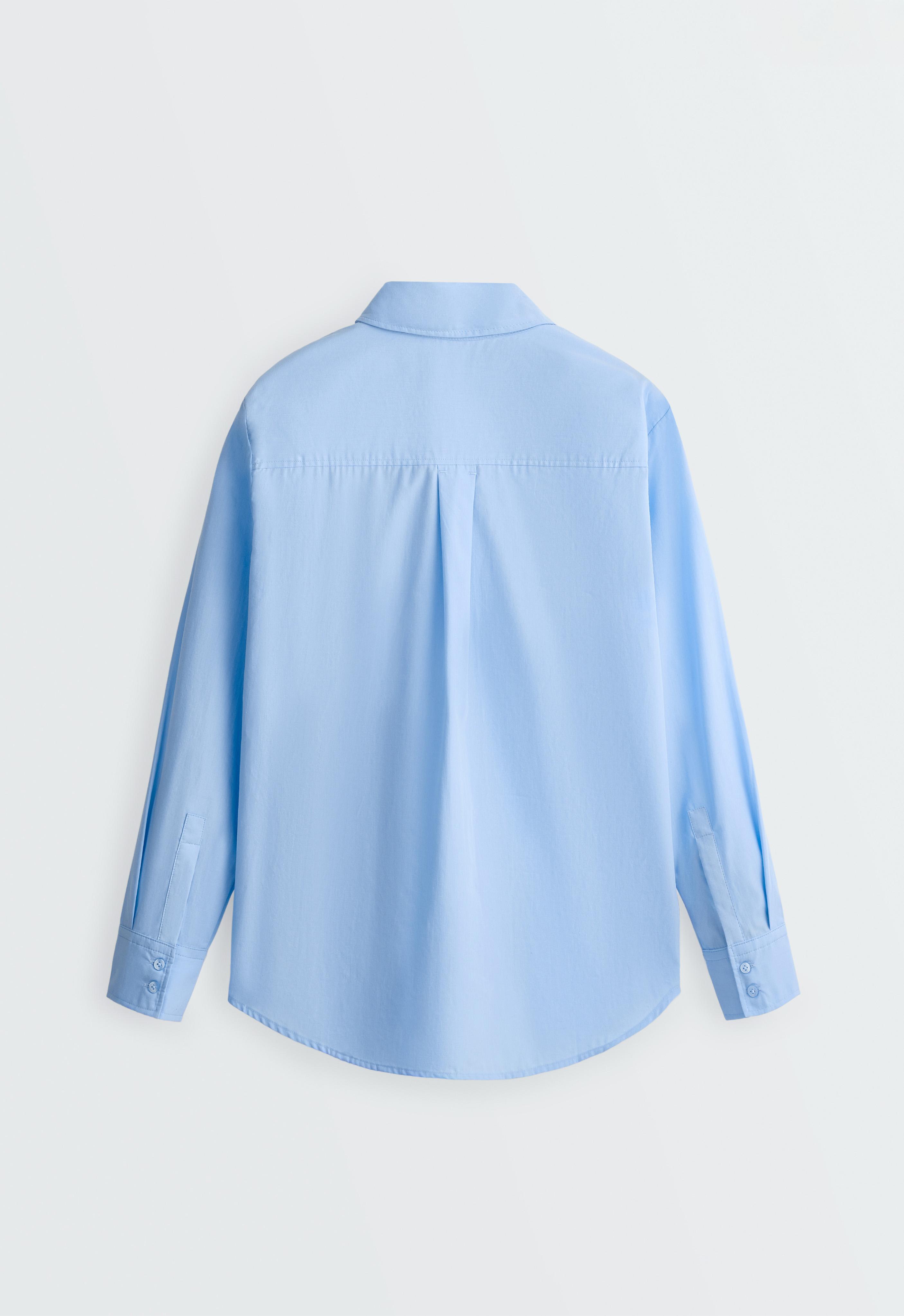 100% cotton long-sleeved shirt — SKY BLUE
