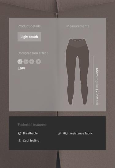 V-cut Light Touch 65cm high-rise ankle-length leggings — BROWN-KHAKI 2