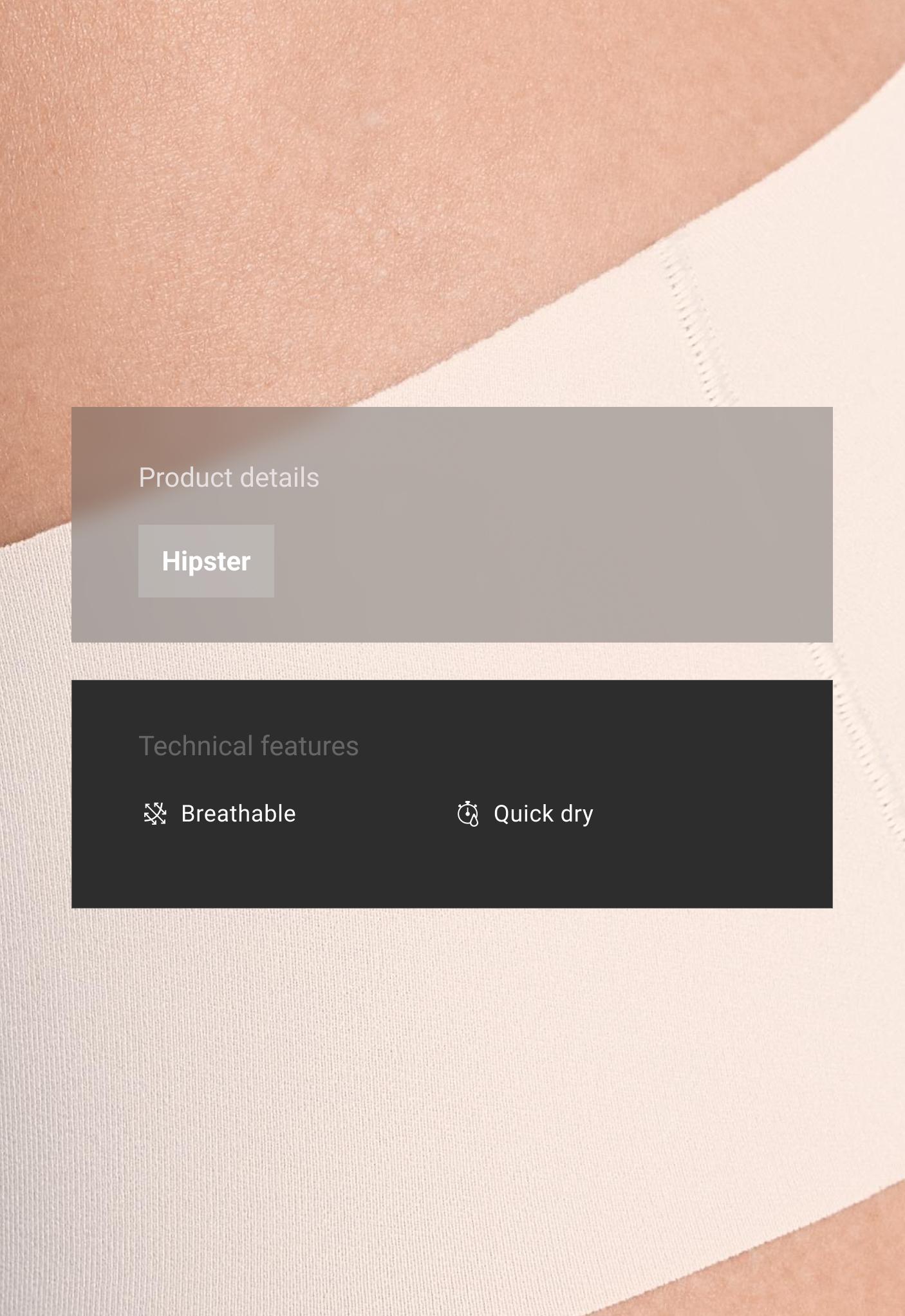 5 laser-cut invisible polyamide blend hipster briefs — MID GREY-BLUE