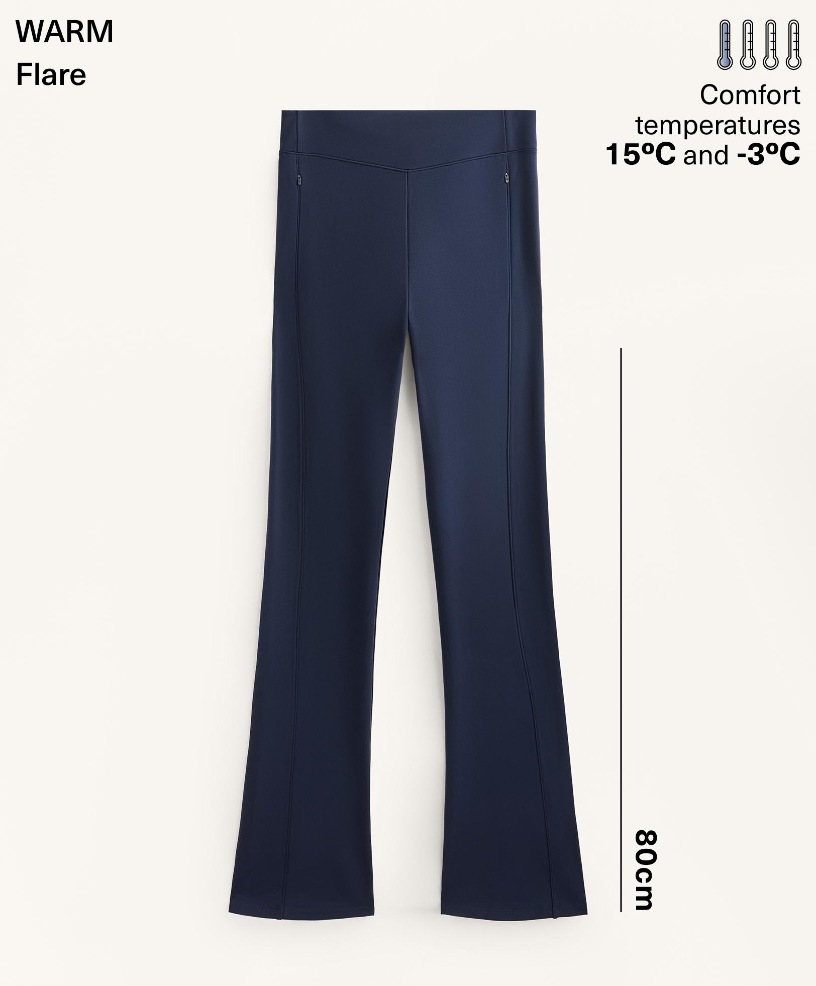 High rise warm flare trousers with pockets