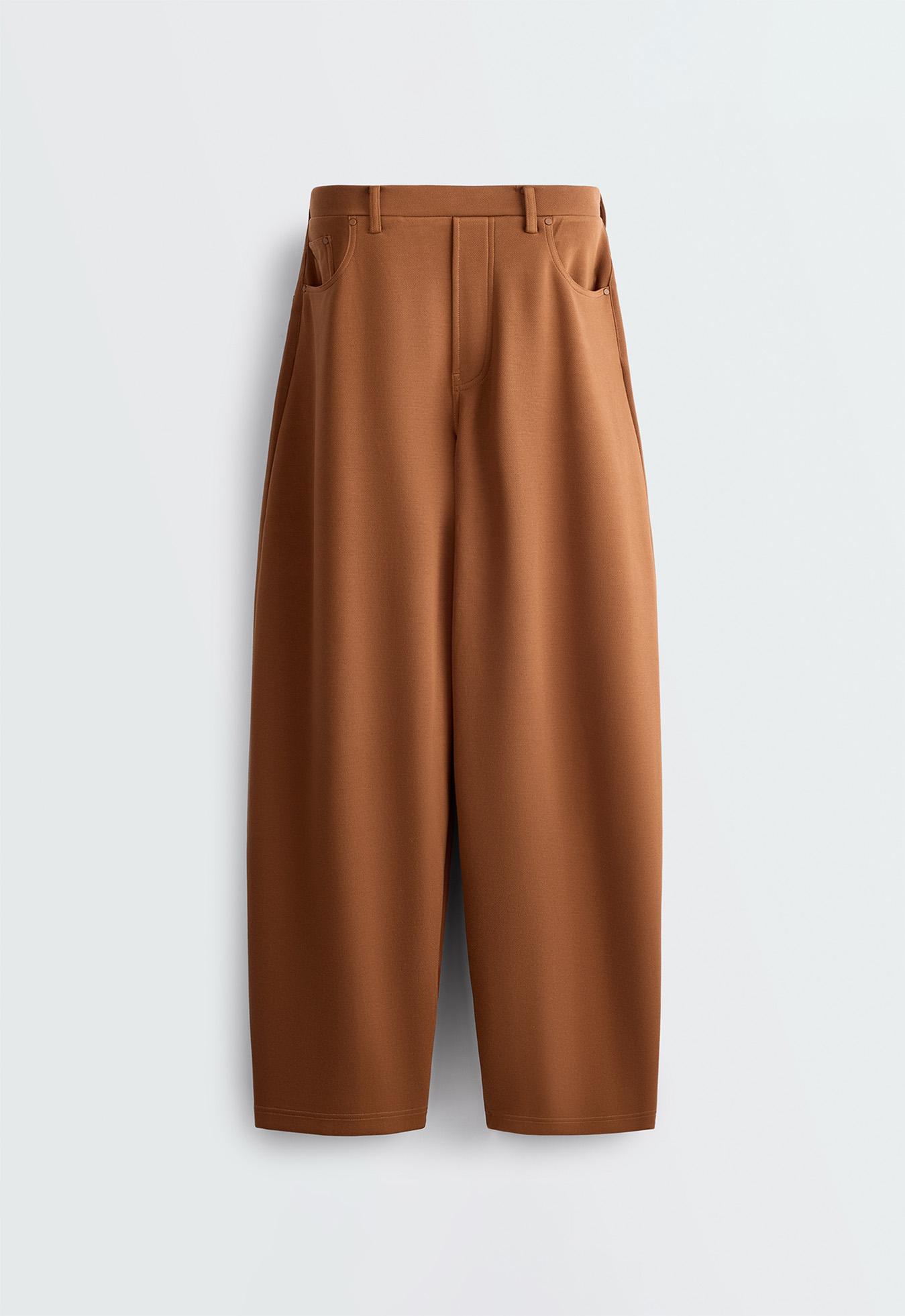 5-pocket straight-leg trousers — COGNAC