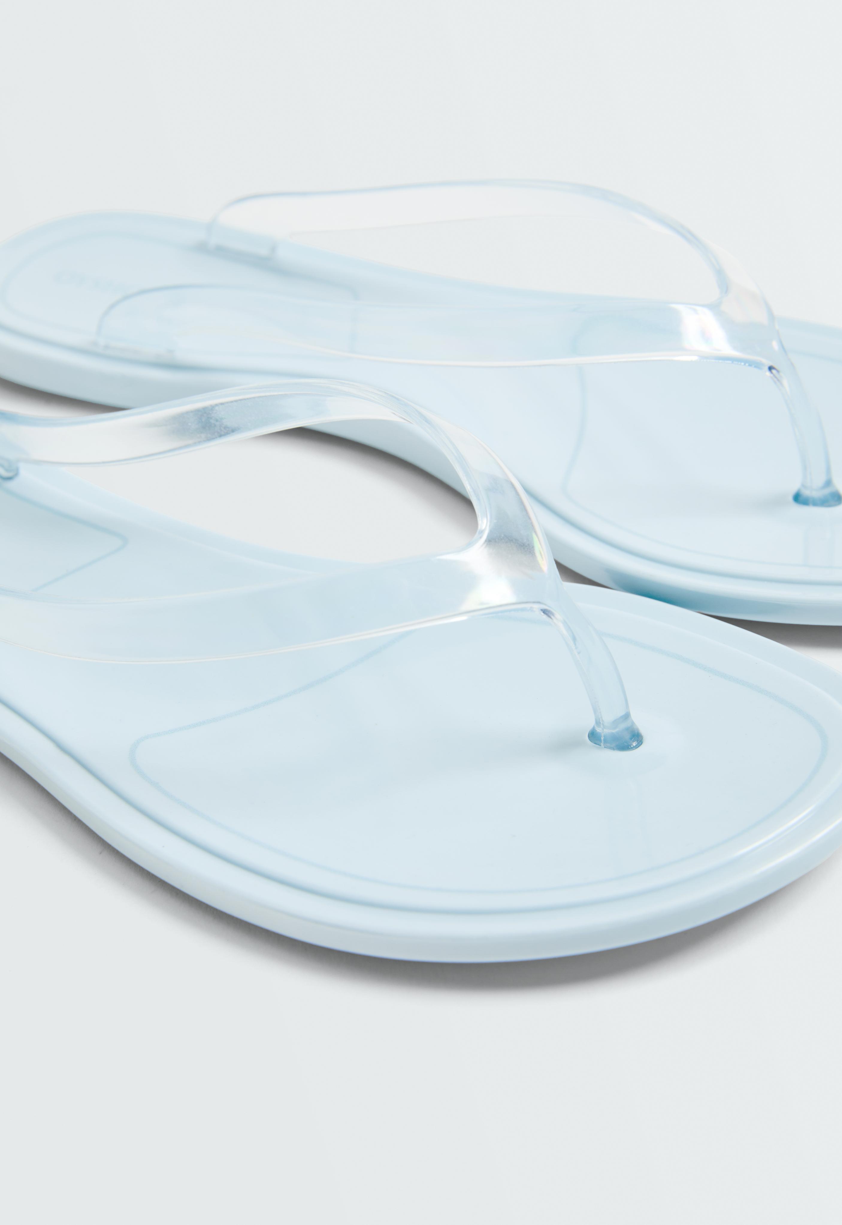 Translucent effect beachwear flip flops — PALE BLUE