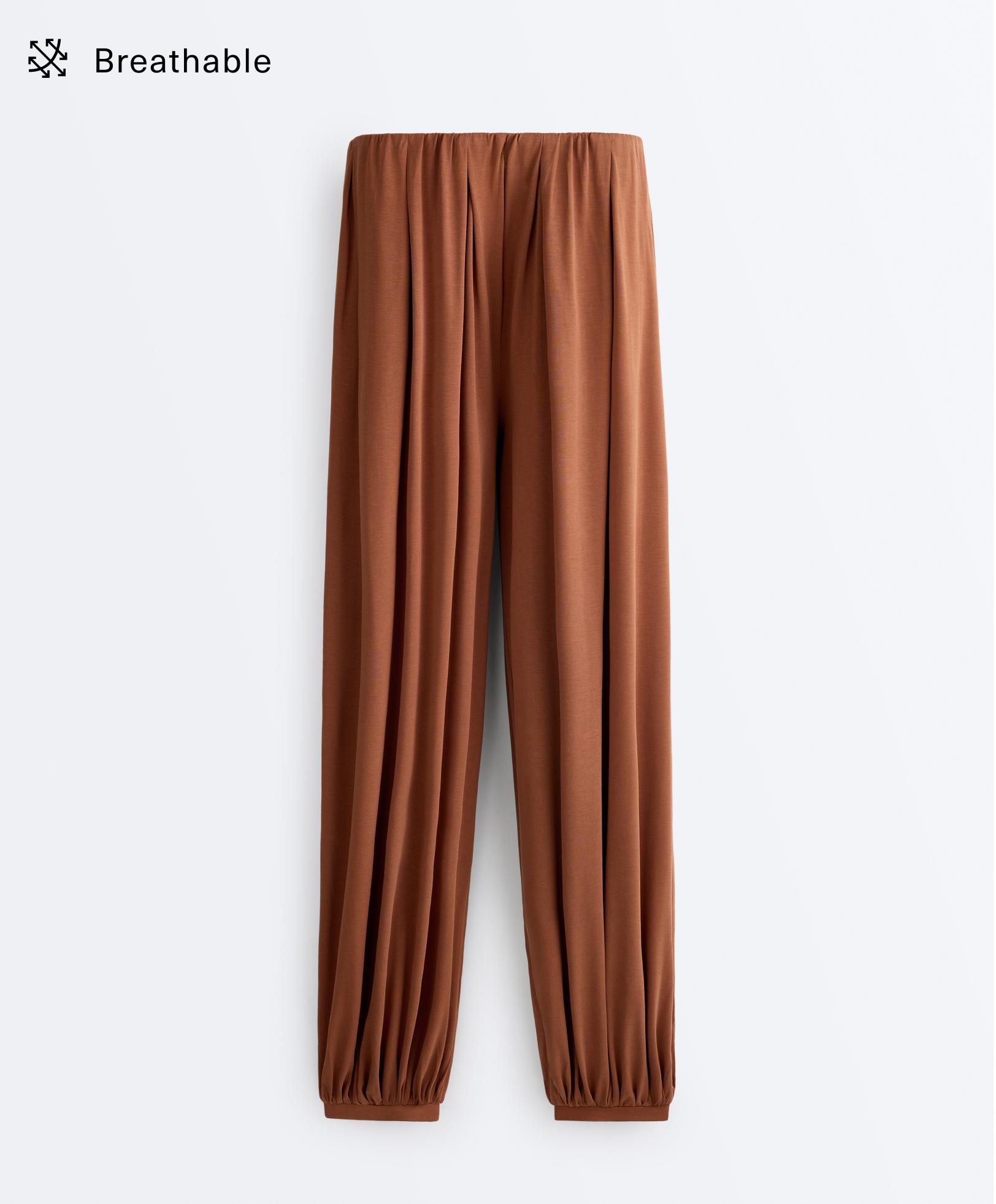 Modal blend Balloon trousers — TERRACOTTA