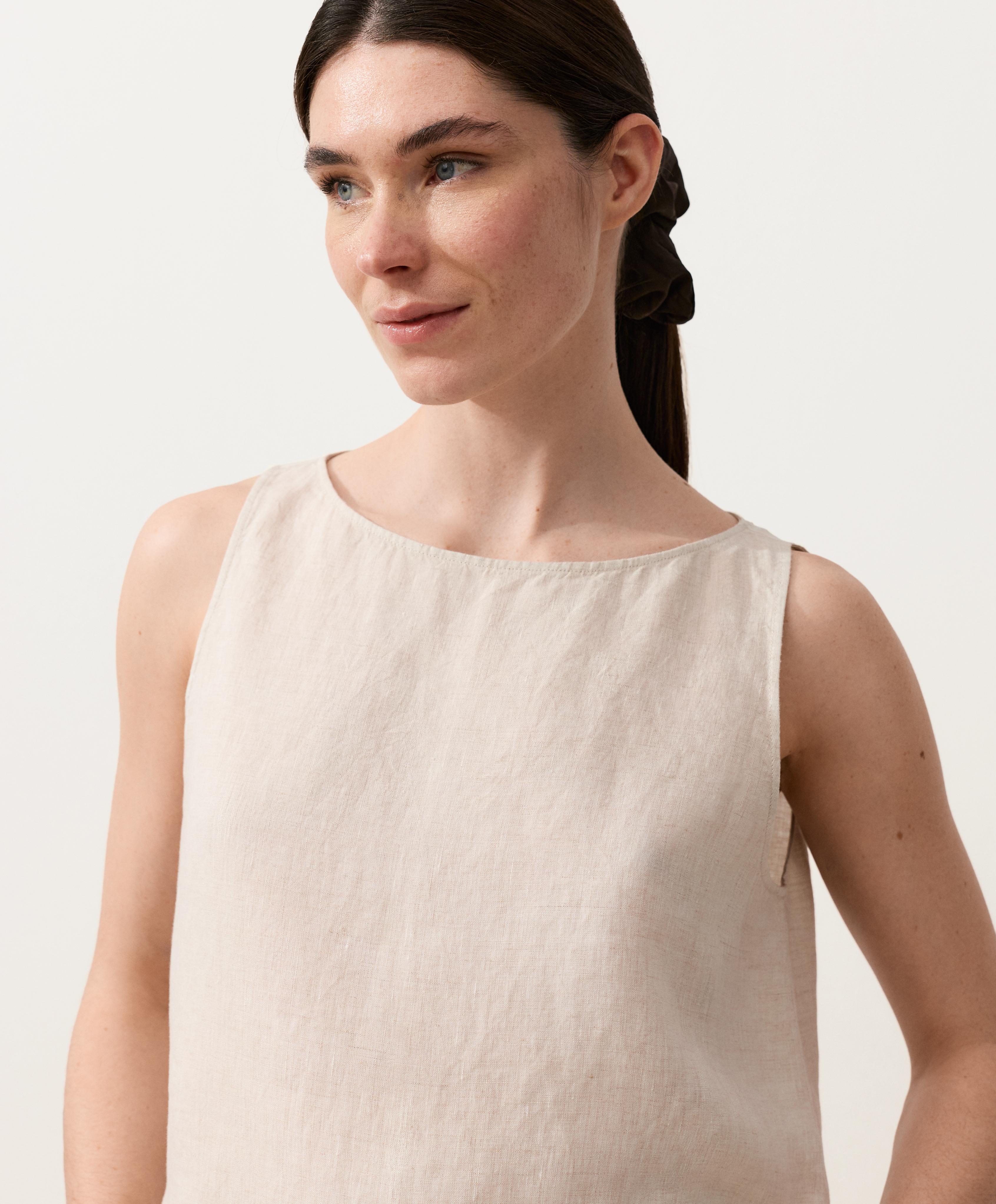 Top carré 100% lin