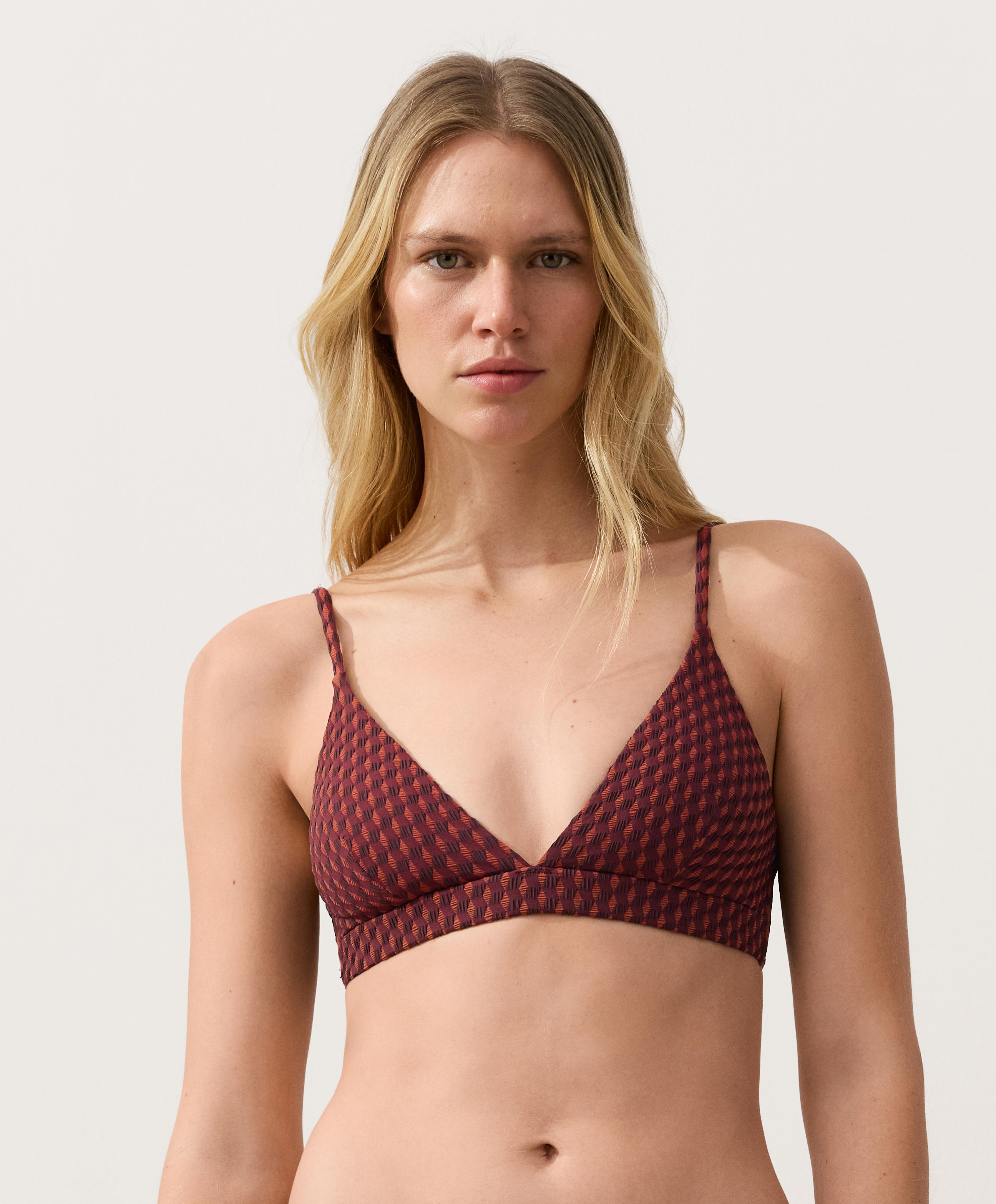 Triangel-bikinitop Jacquard met geometrische print Triangel-bikinitop Jacquard met geometrische print