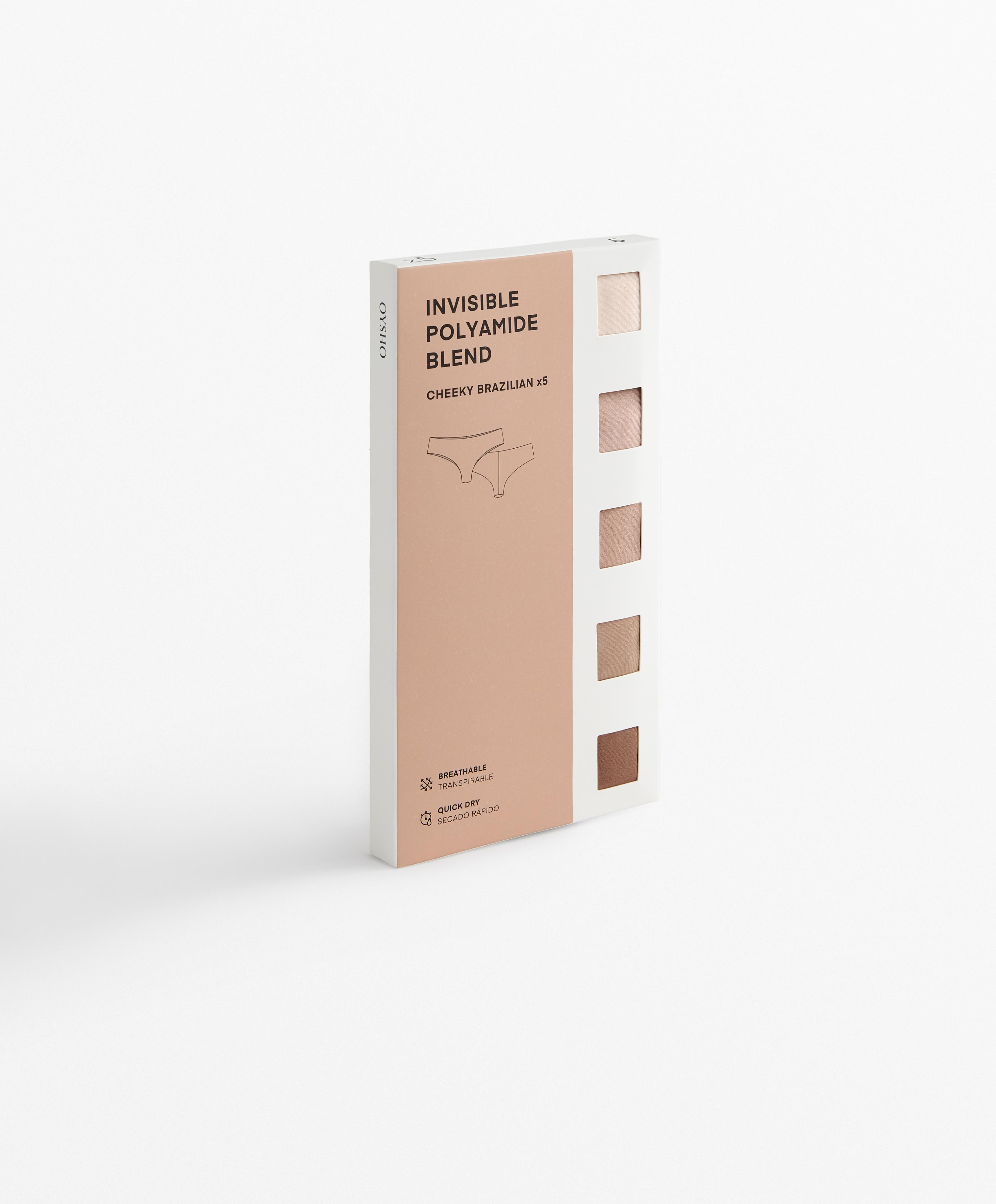 5 polyamide blend invisible Brazilian briefs