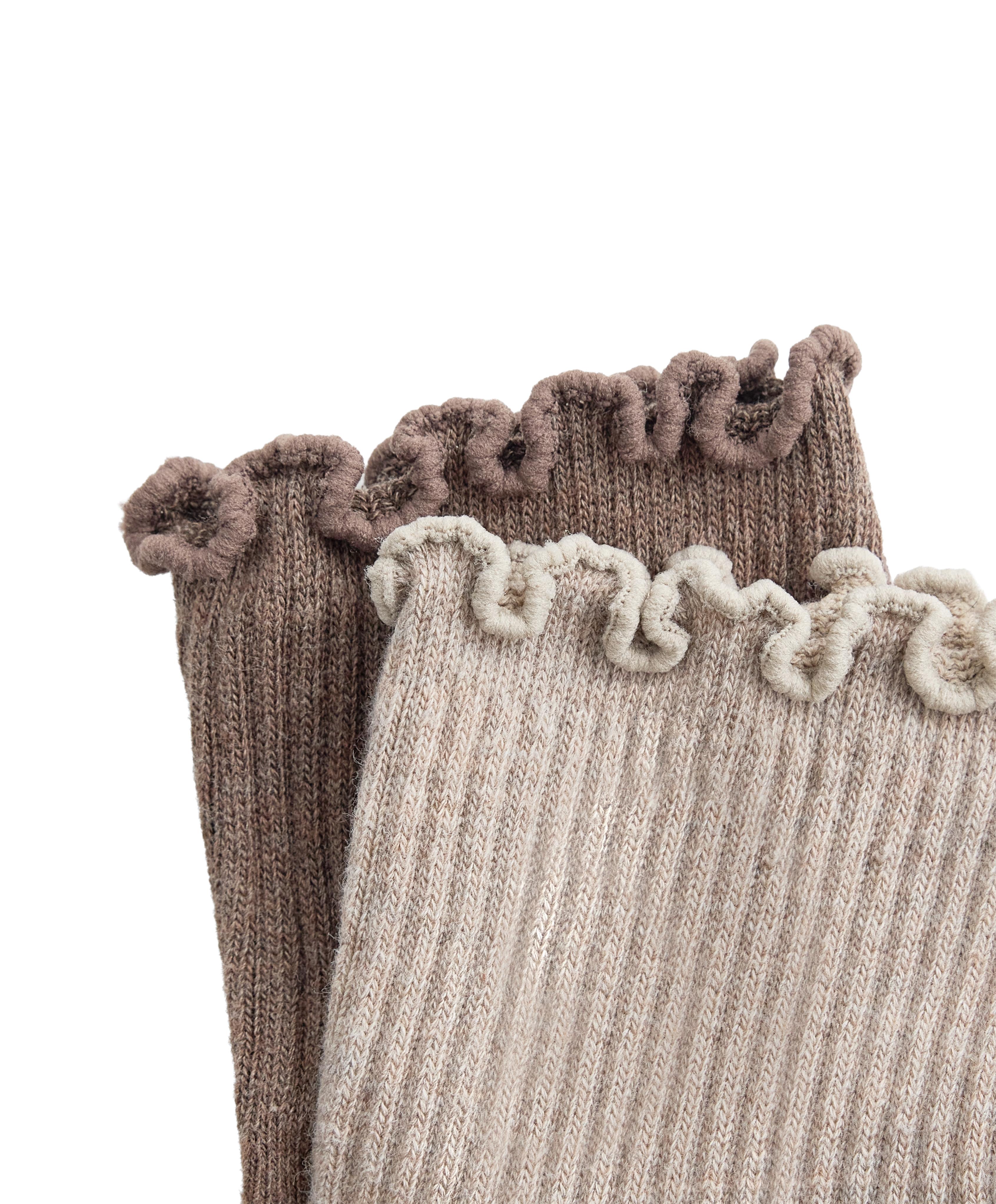 2 pairs of cotton curling quarter yoga and Pilates socks — PALE TAN