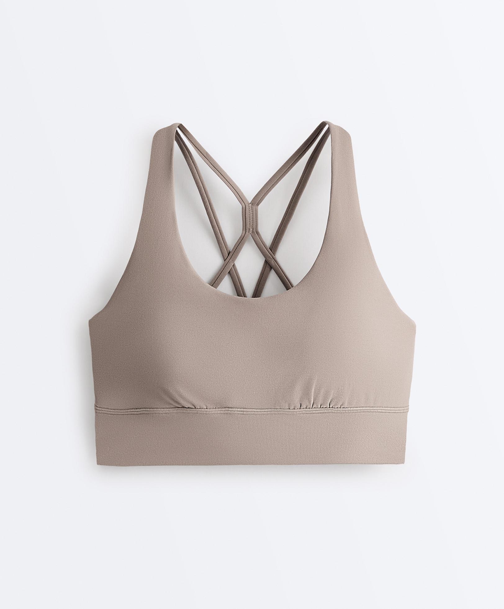 Medium-support Comfortlux sports bra with cups — PALE TAUPE