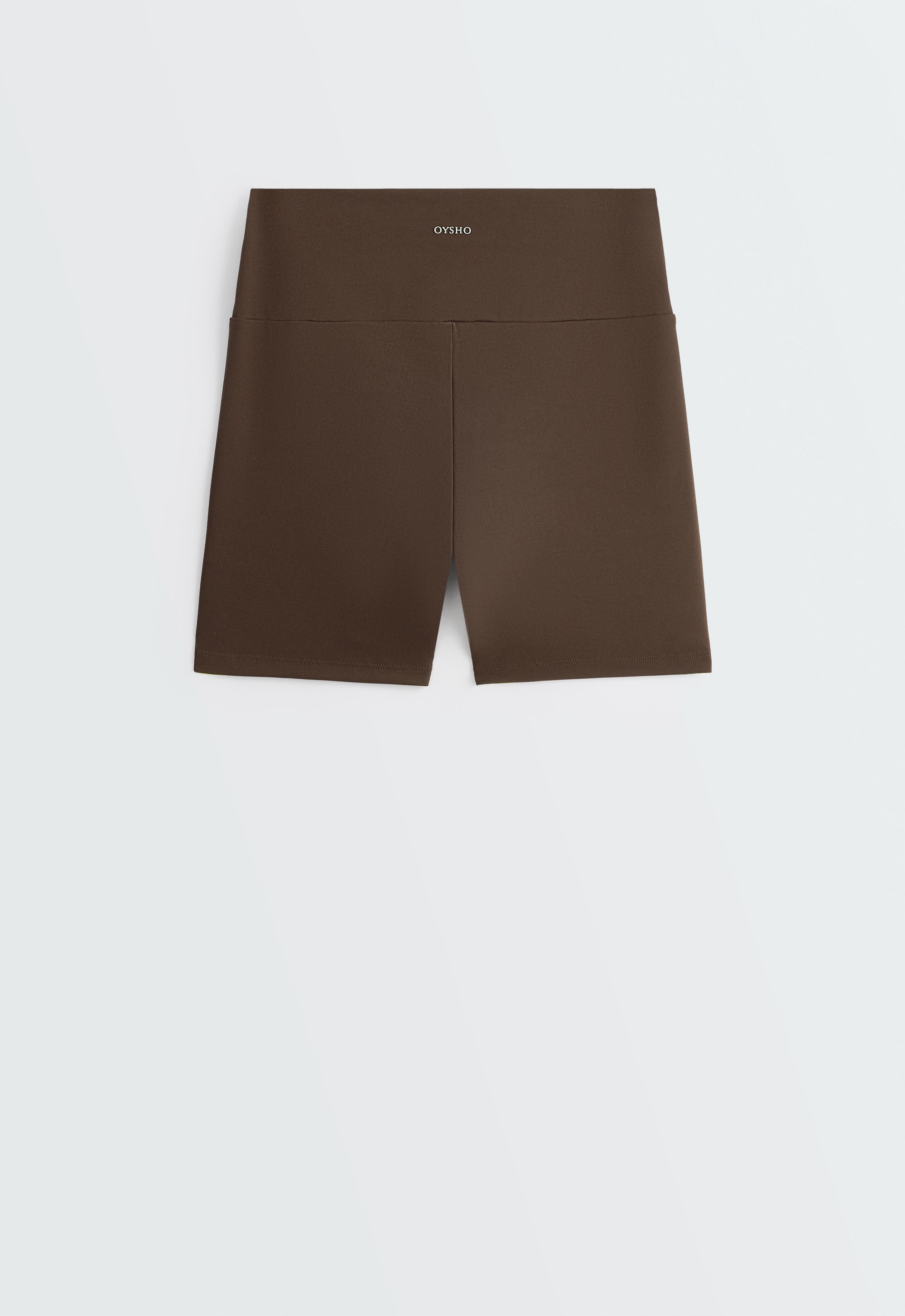 Comfortlux high-waisted 10cm hot pants — DARK BROWN