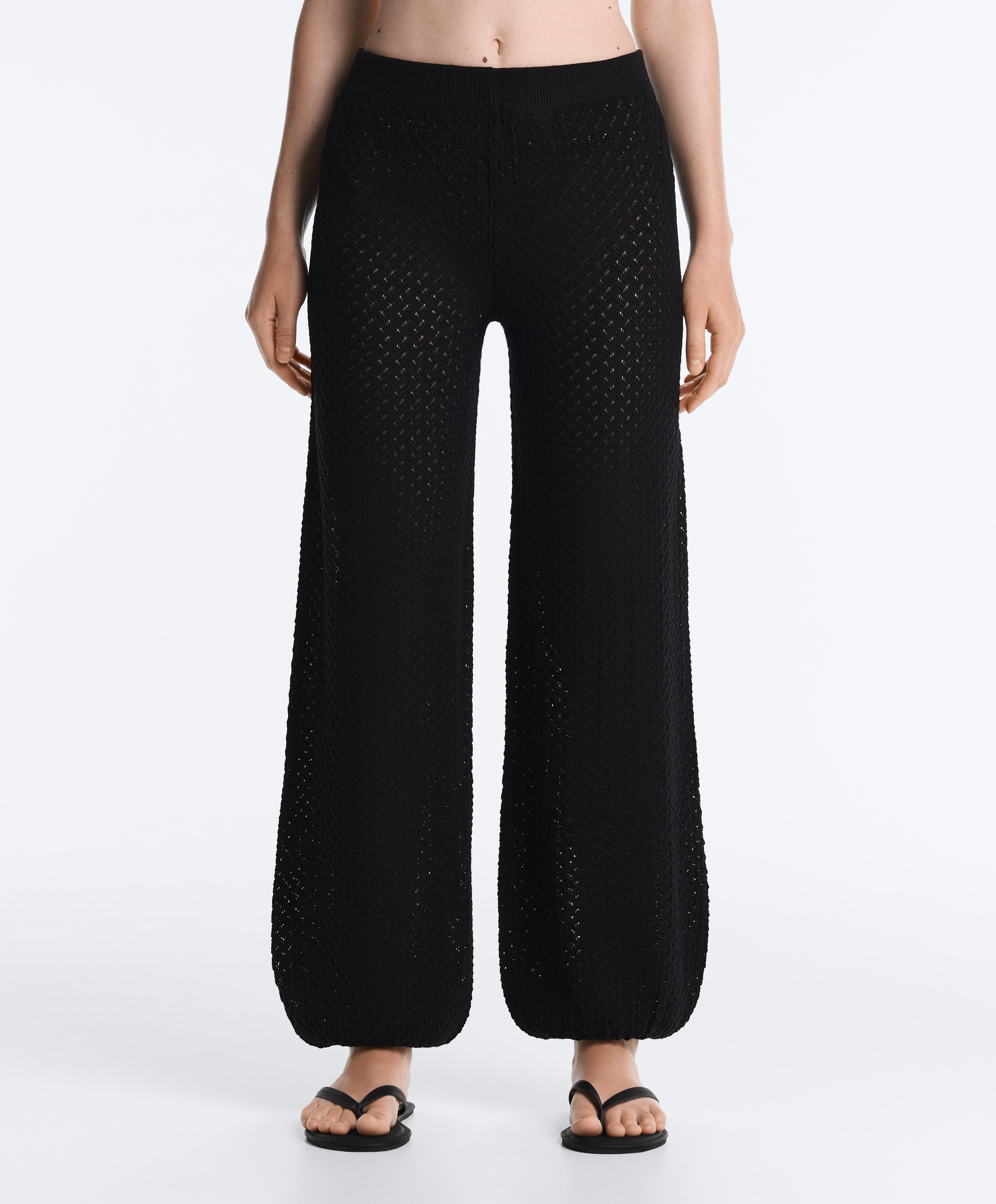 Crochet knit bloomer trousers
