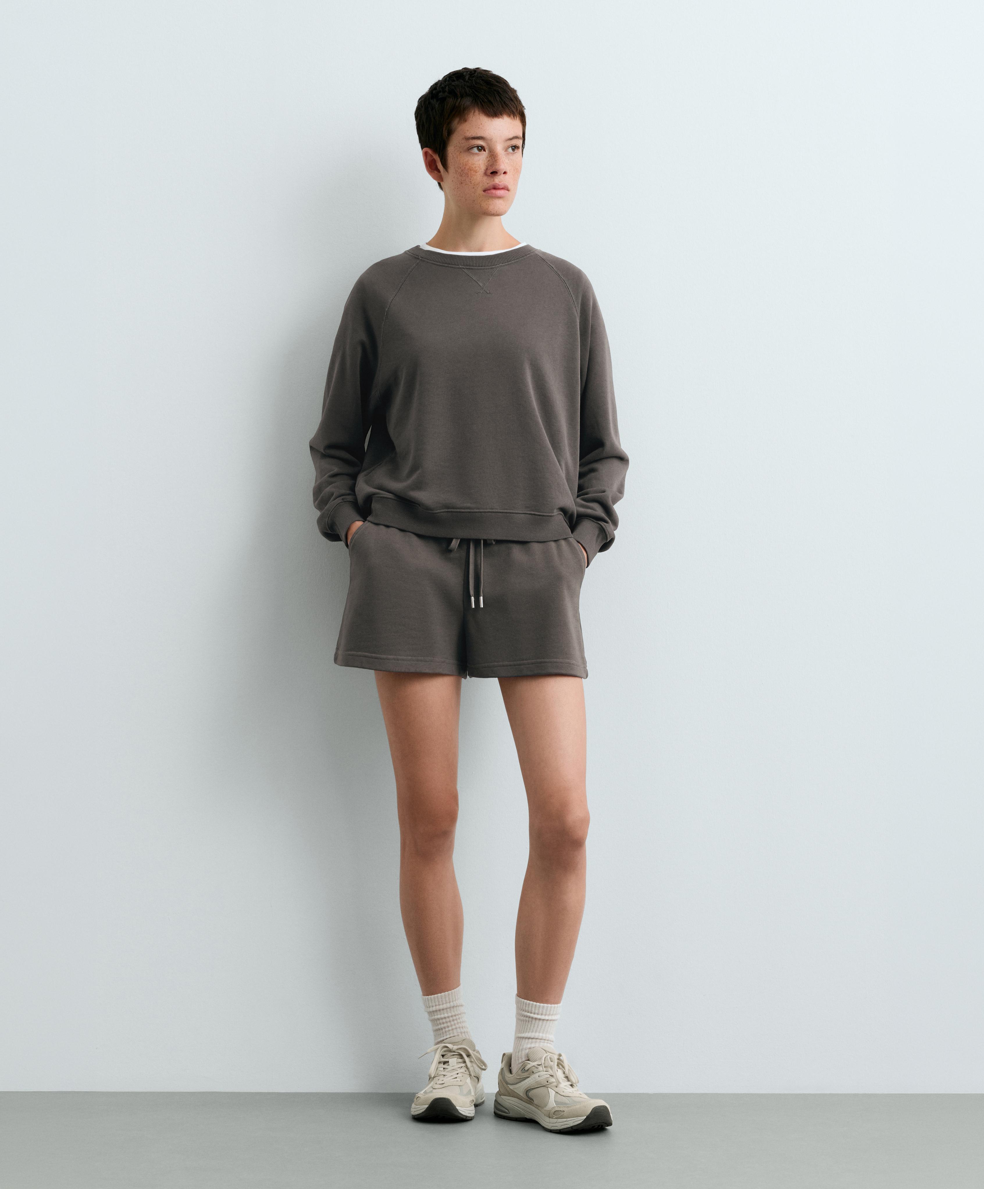 Cotton blend fleece shorts — ANTHRACITE