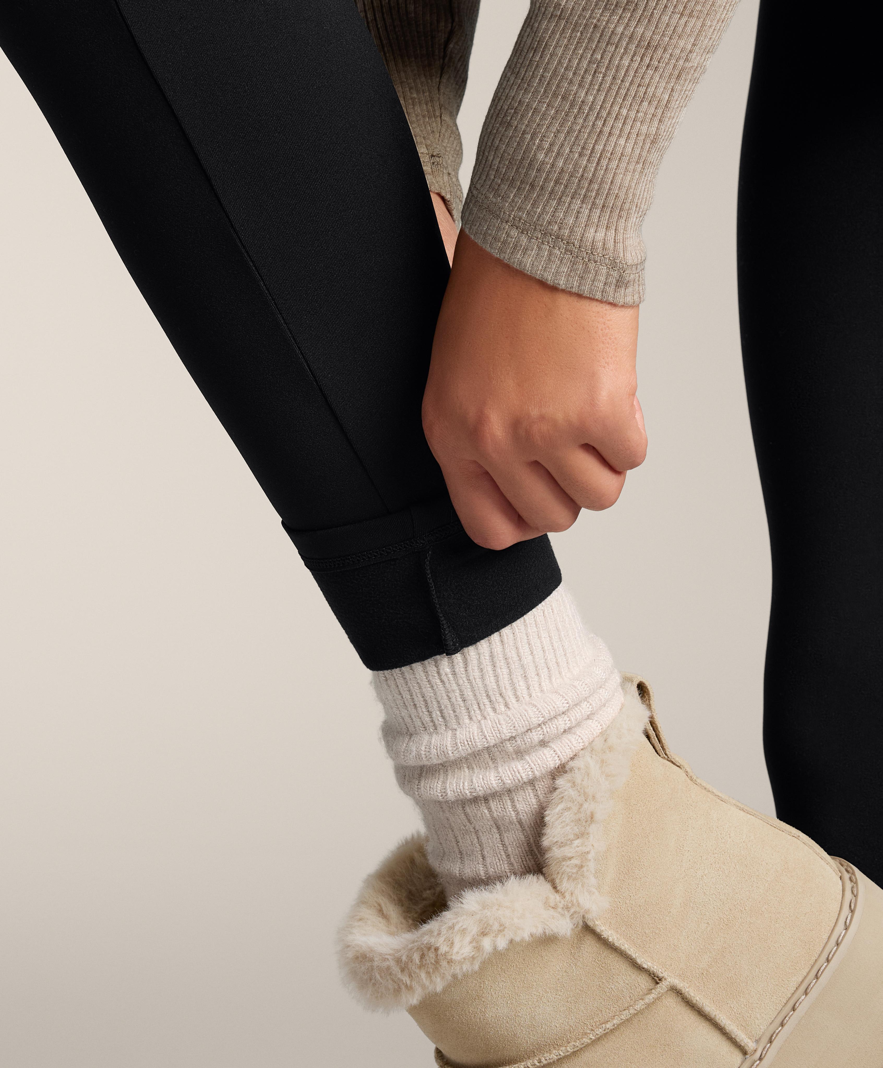 Warm 70cm high-rise ankle-length leggings — BLACK