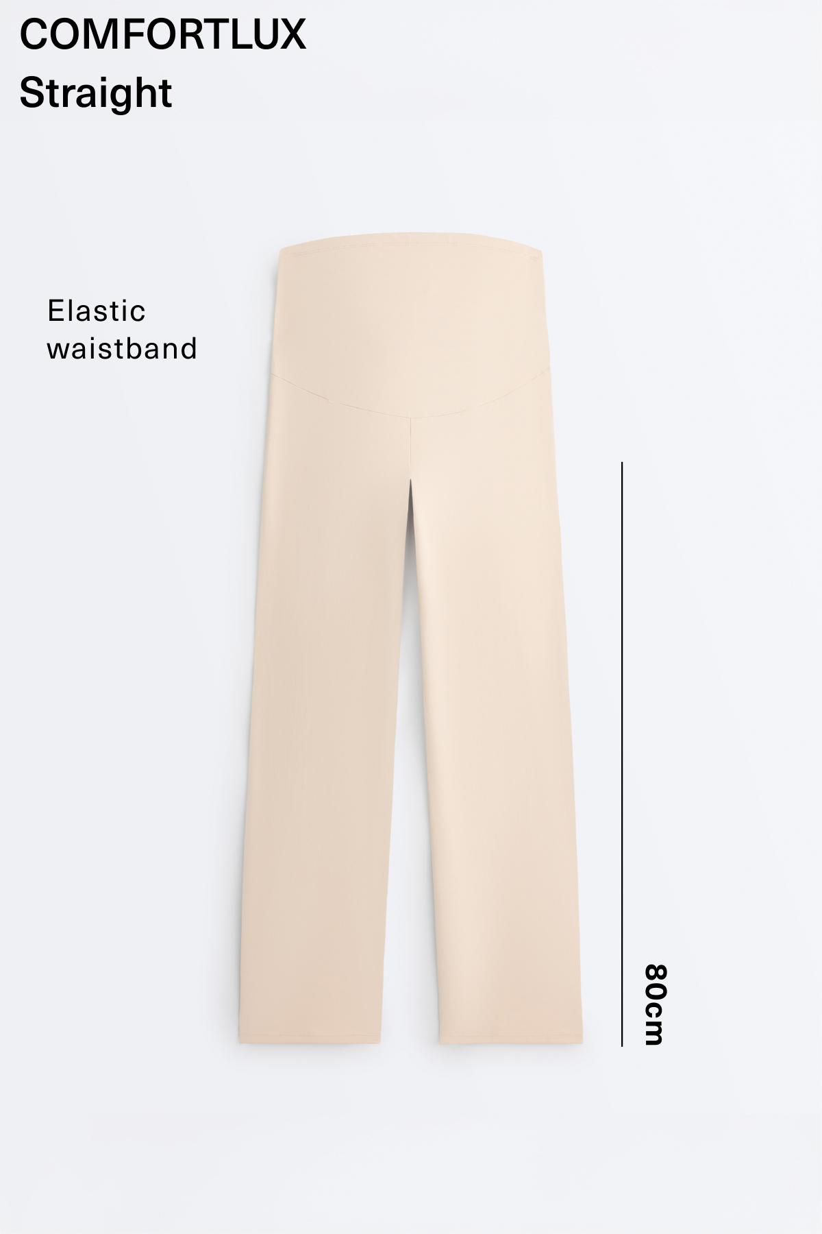 Comfortlux maternity straight-leg trousers — SAND