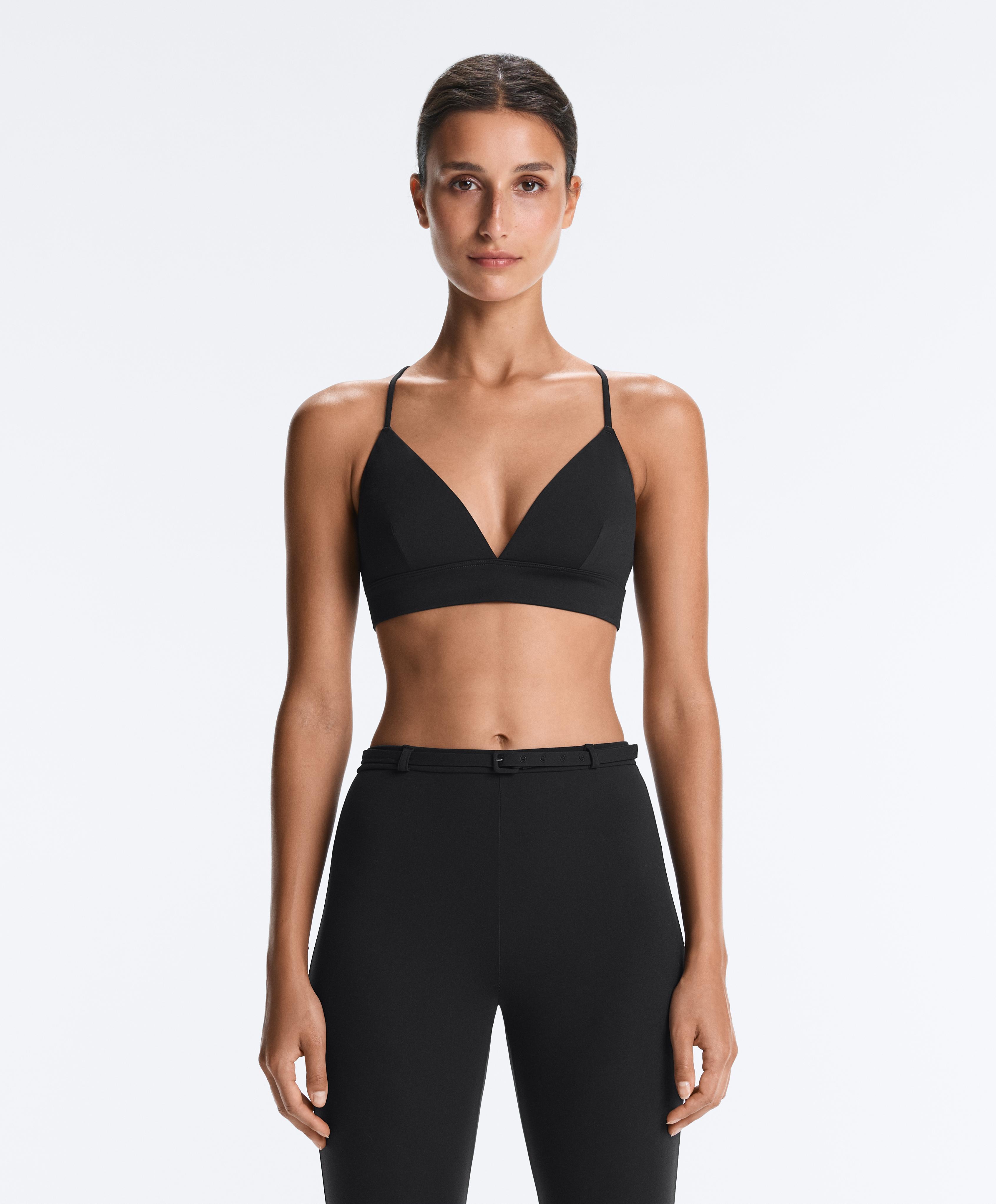 Comfortlux low-support triangle sports bra — BLACK