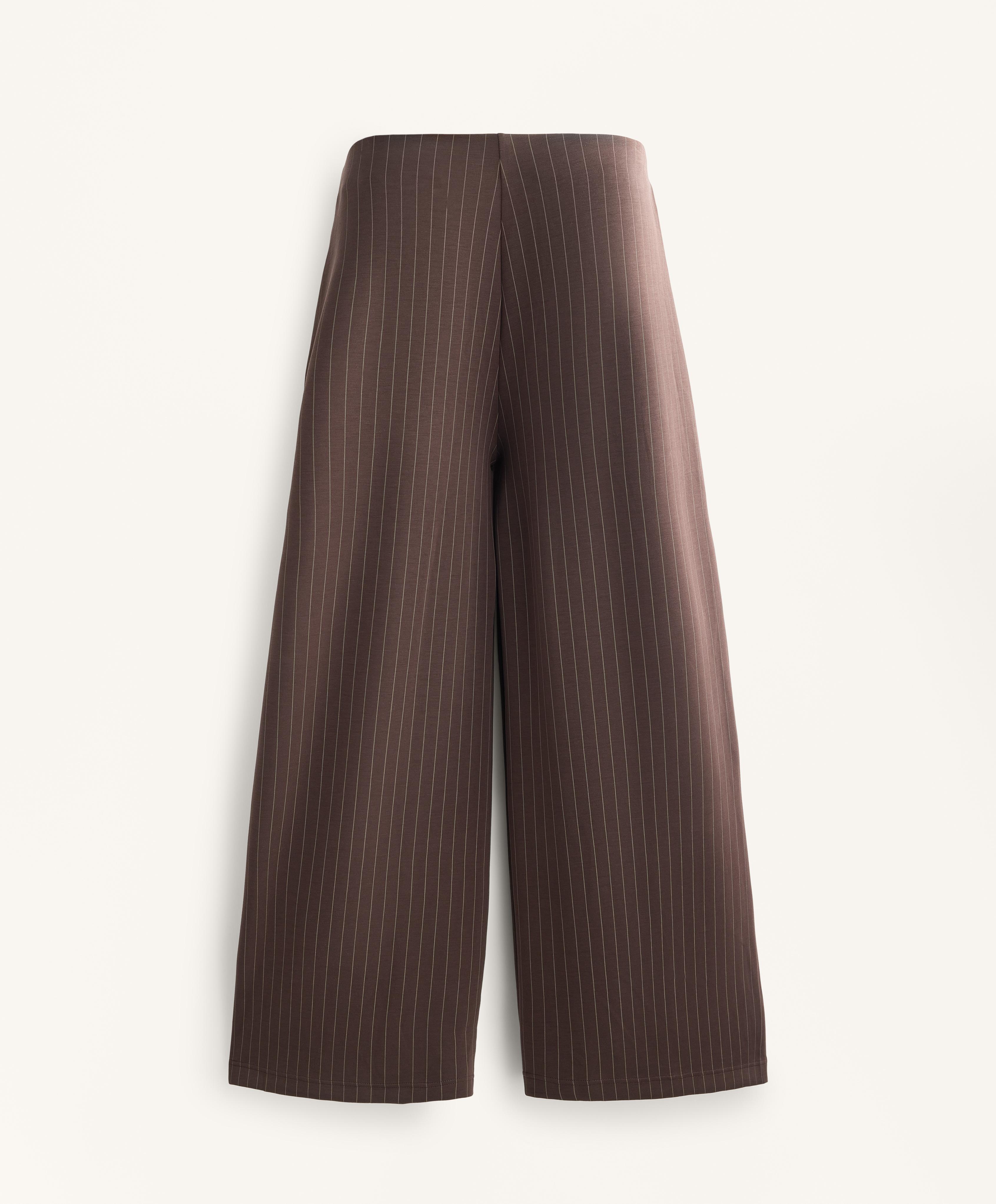 Wide-leg striped trousers with soft-touch modal Wide-leg striped trousers with soft-touch modal