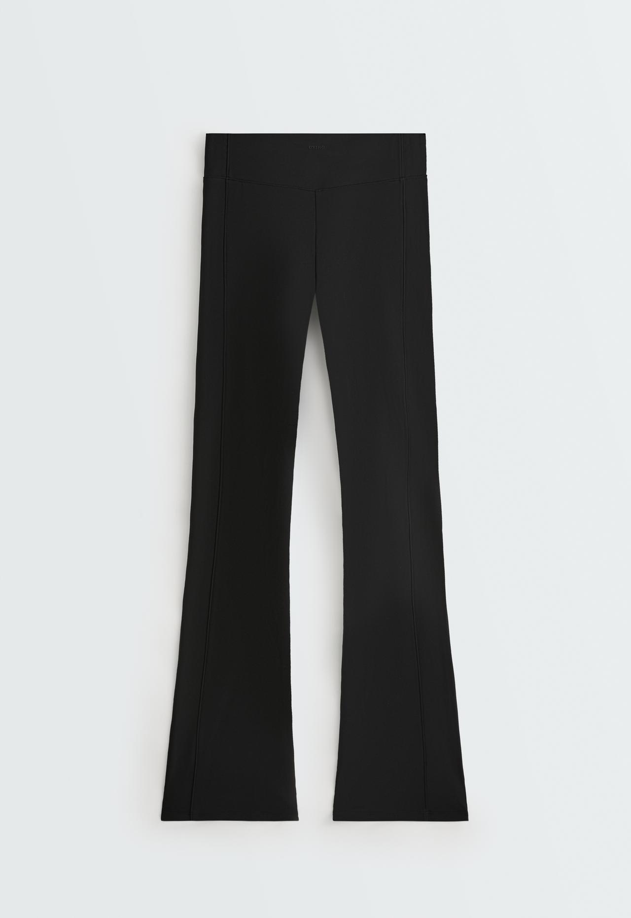 High rise Warm Flare trousers with zips — BLACK