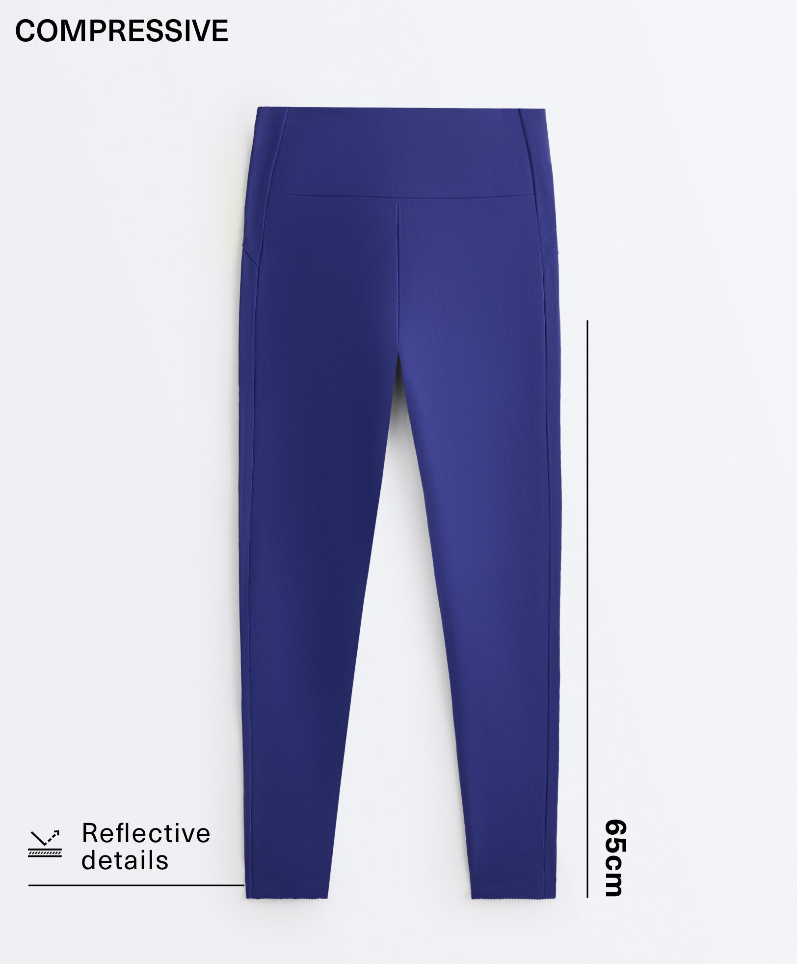 High rise Compressive reflective ankle-length leggings High rise Compressive reflective ankle-length leggings