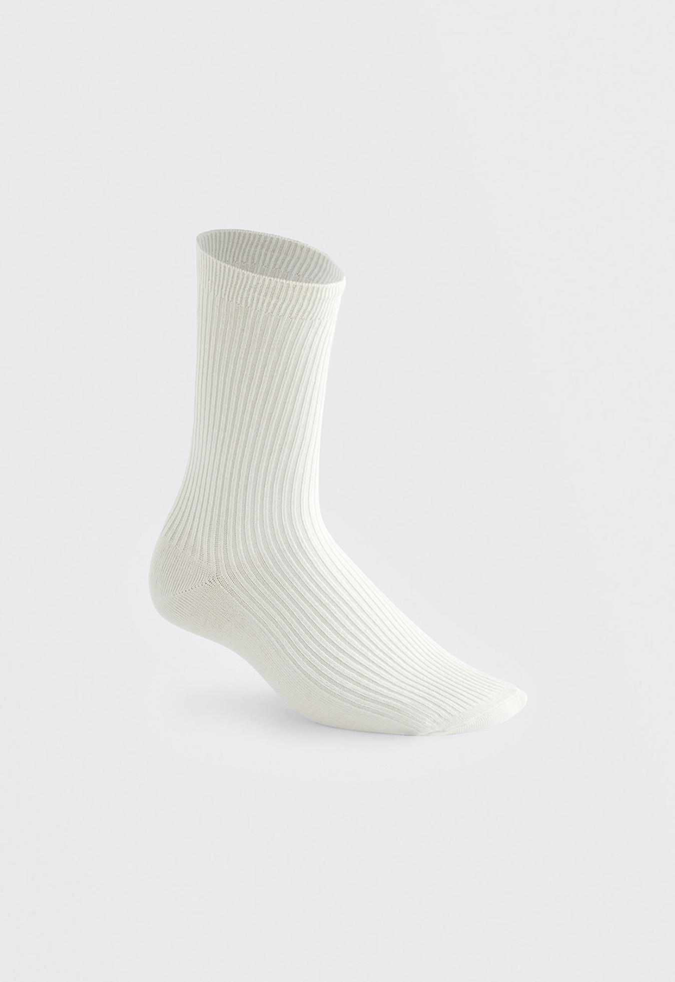 5 pairs of cotton blend classic socks — PALE ECRU