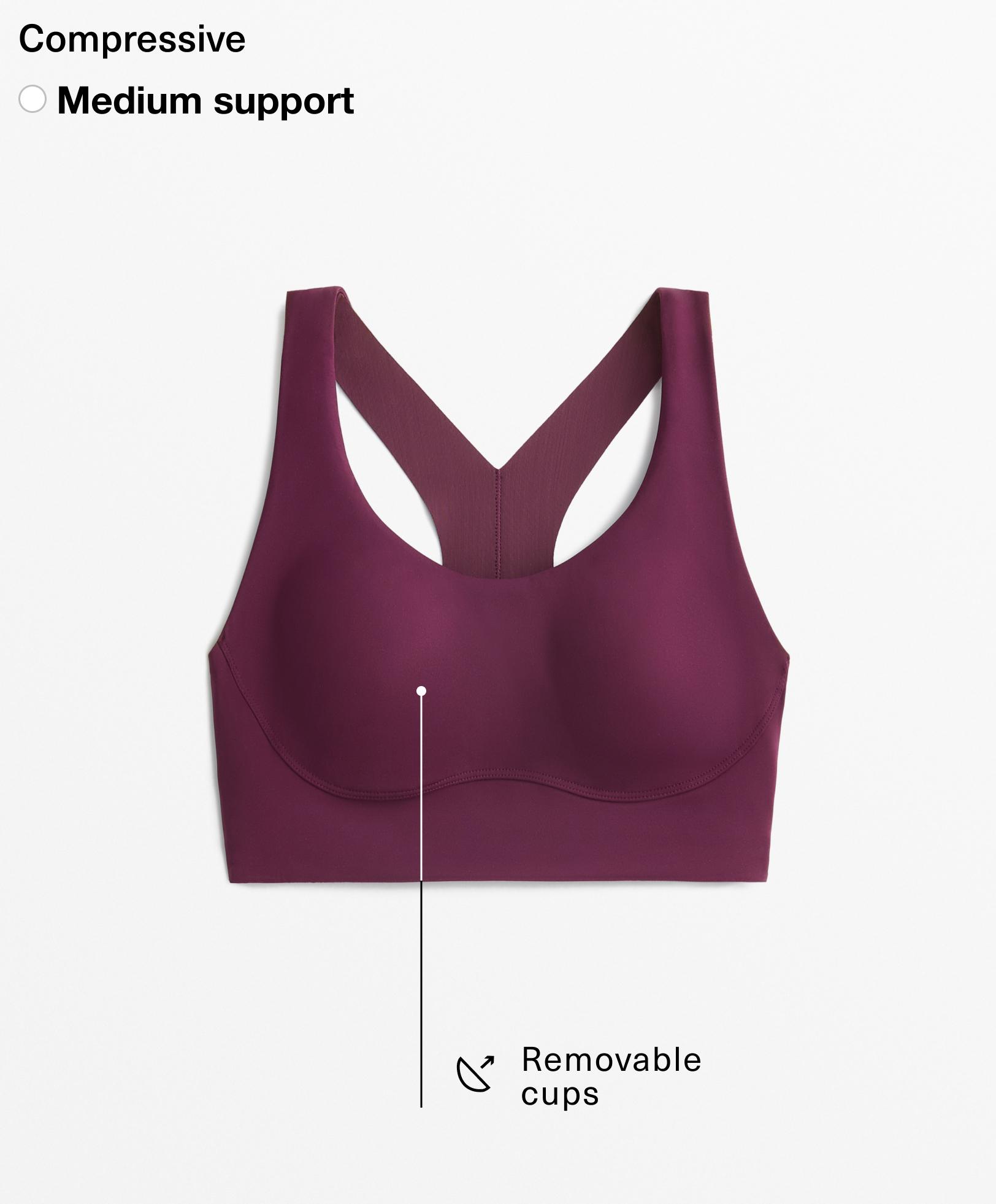 Medium-support compressive bra with cups