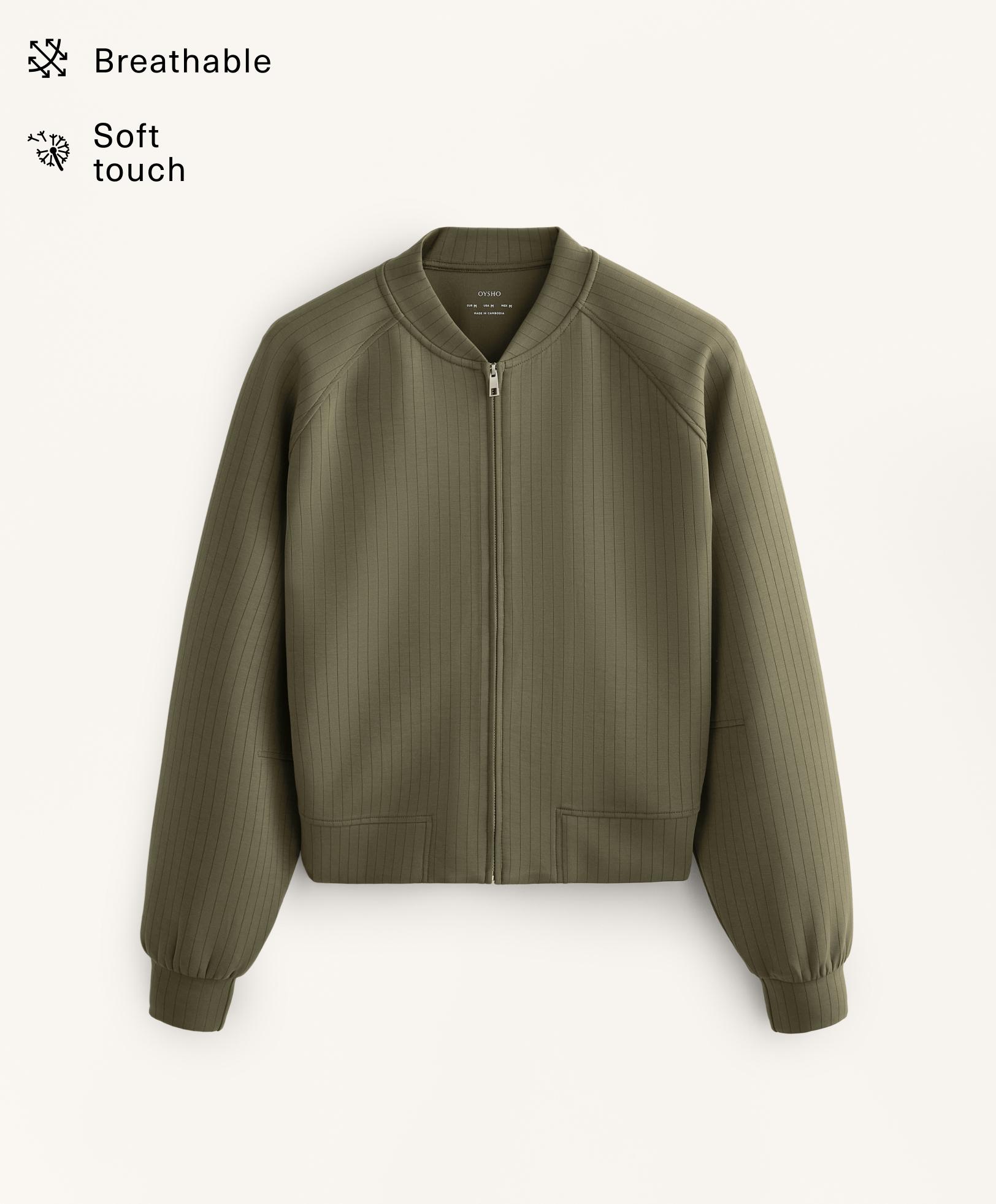 Bomber Jakna na pruge sa modalom mekana na dodir Bomber Jakna na pruge sa modalom mekana na dodir