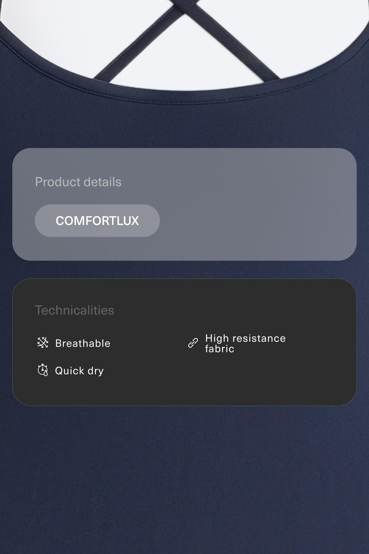 Crossover back Comfortlux capri jumpsuit — NAVY BLUE