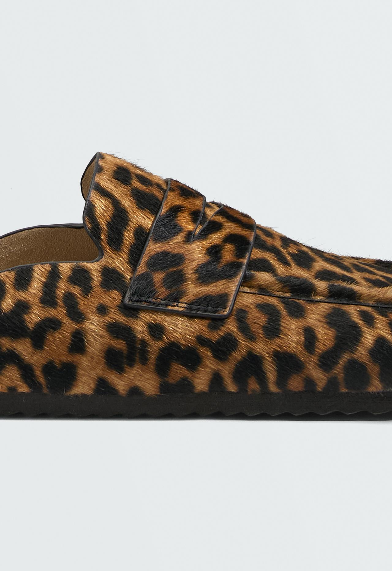 Animal-print suede clog — LEOPARD