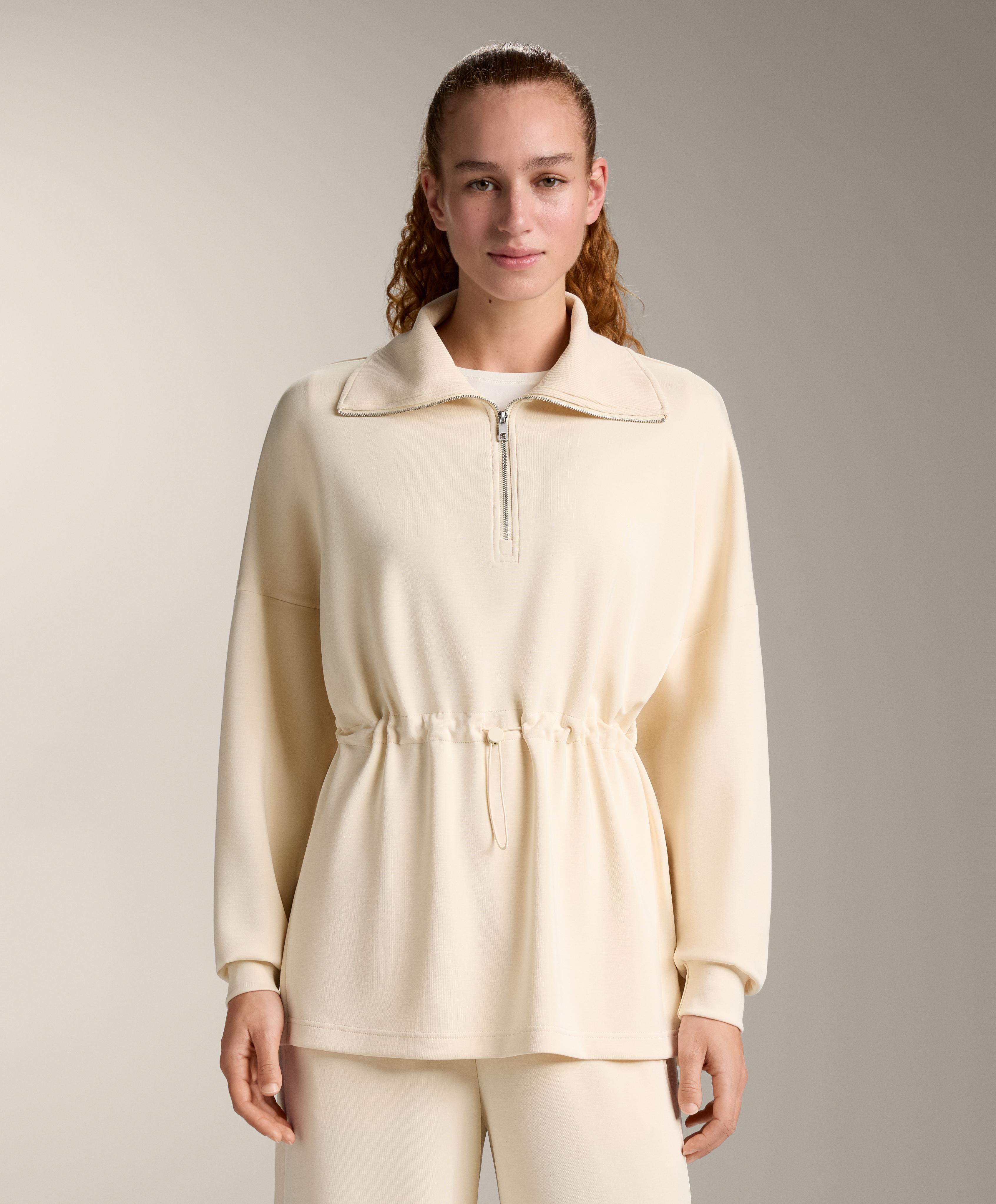 سويت شيرت بنصف سحاب من المودال ناعم الملمس