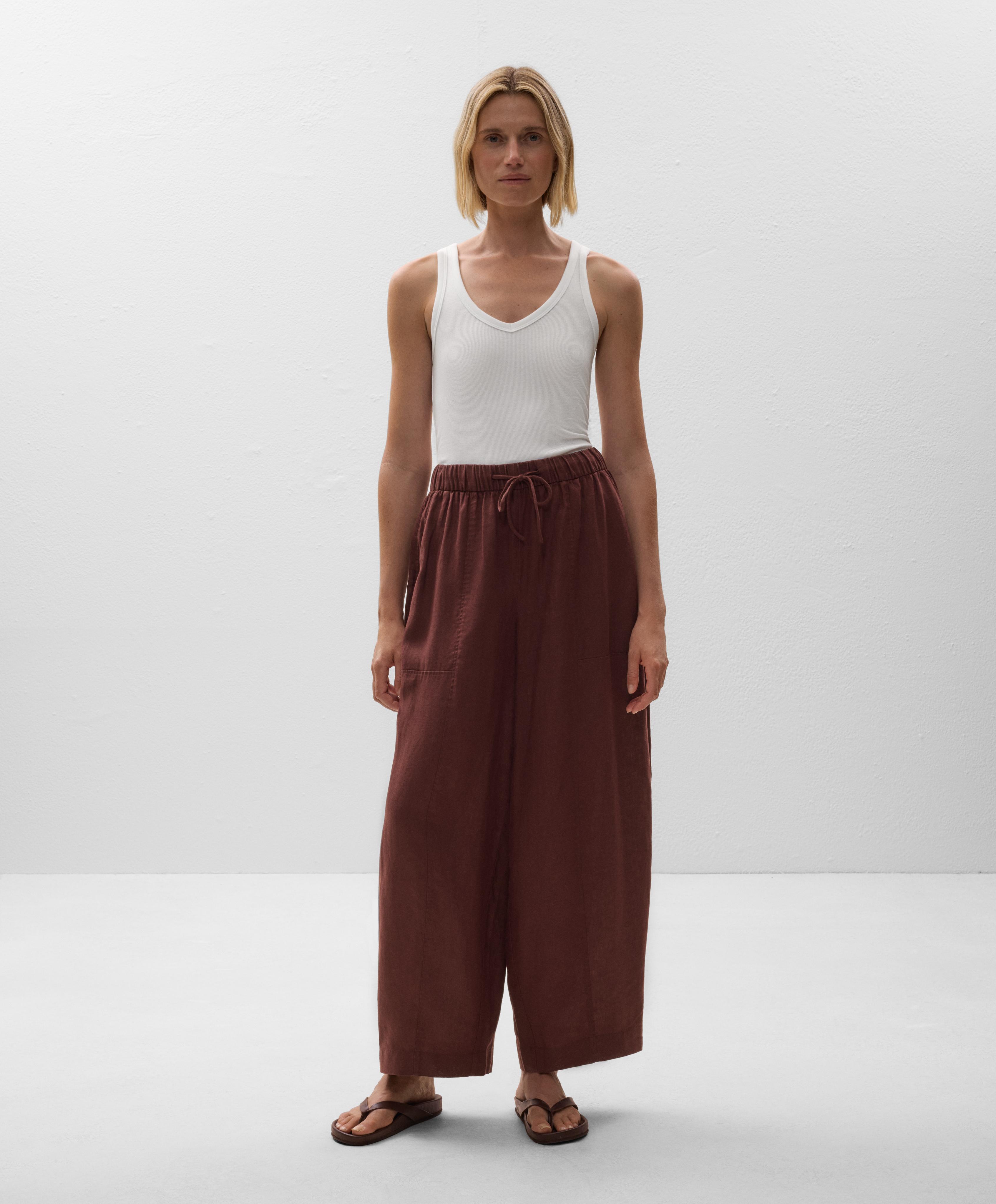 Barrel панталони 100% лен - Намалениe Barrel панталони 100% лен - Намалениe