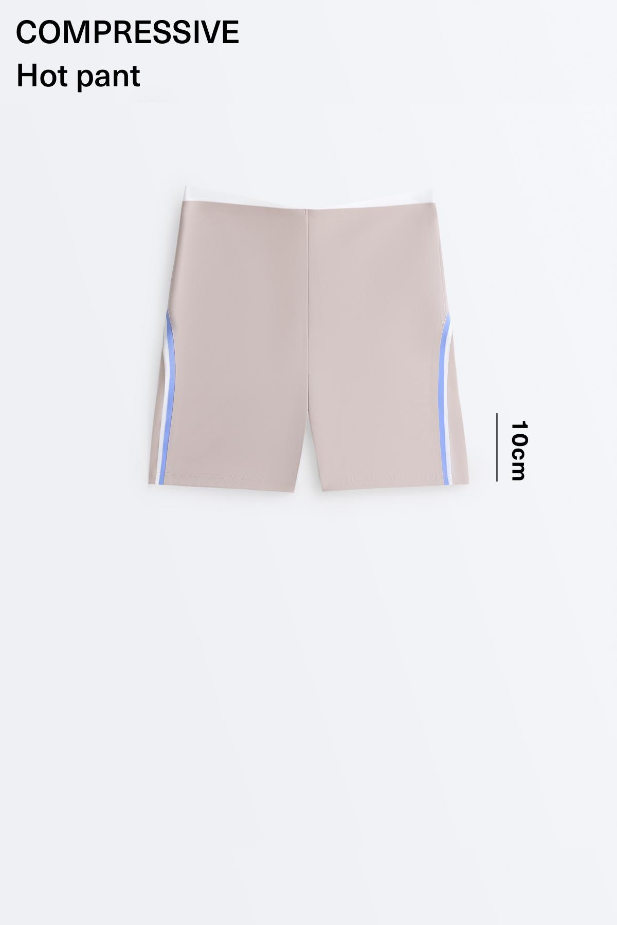 Hot pants high-rise Compressive 10cm contrast — PINK-MINK
