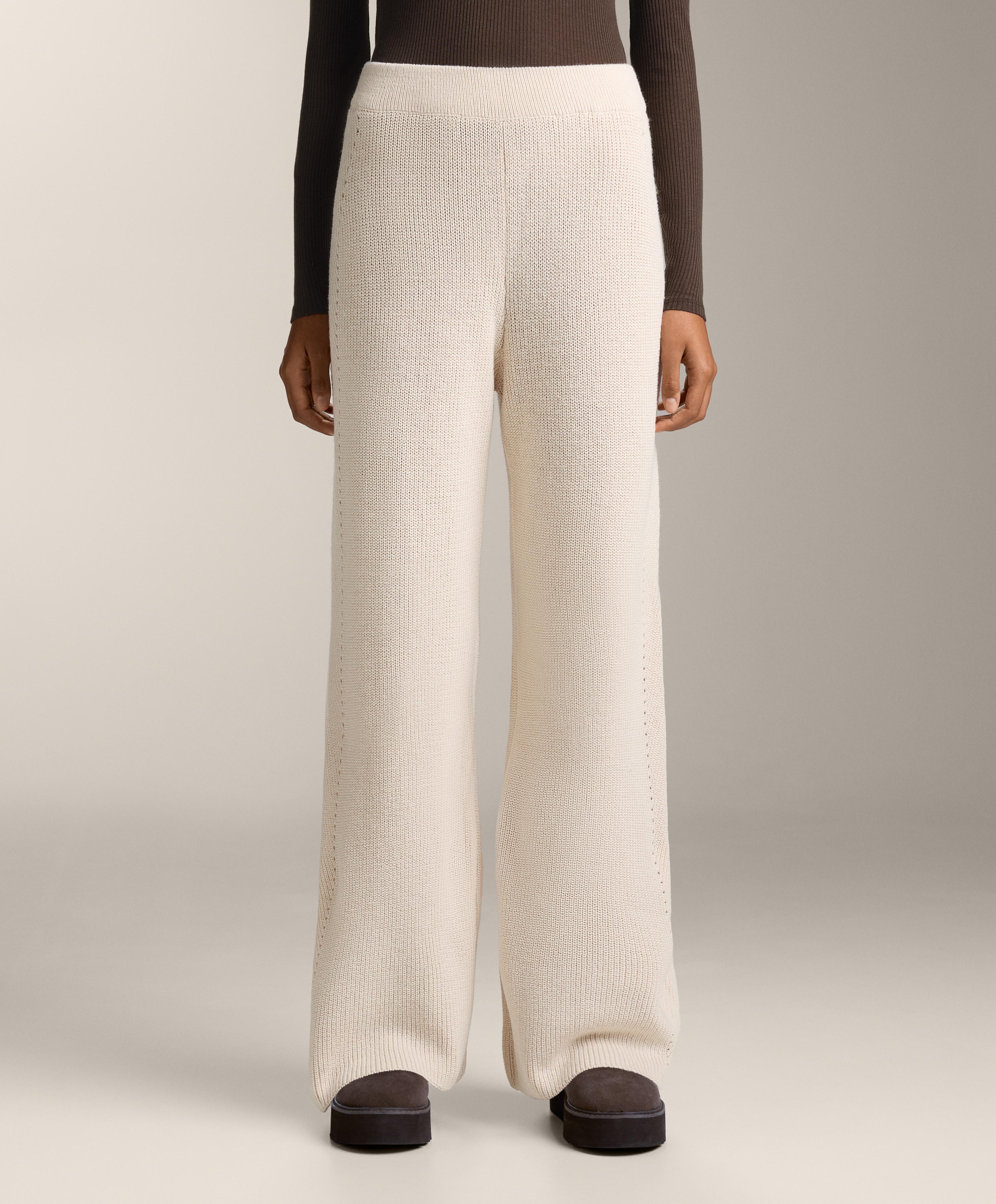 Knit straight-leg trousers