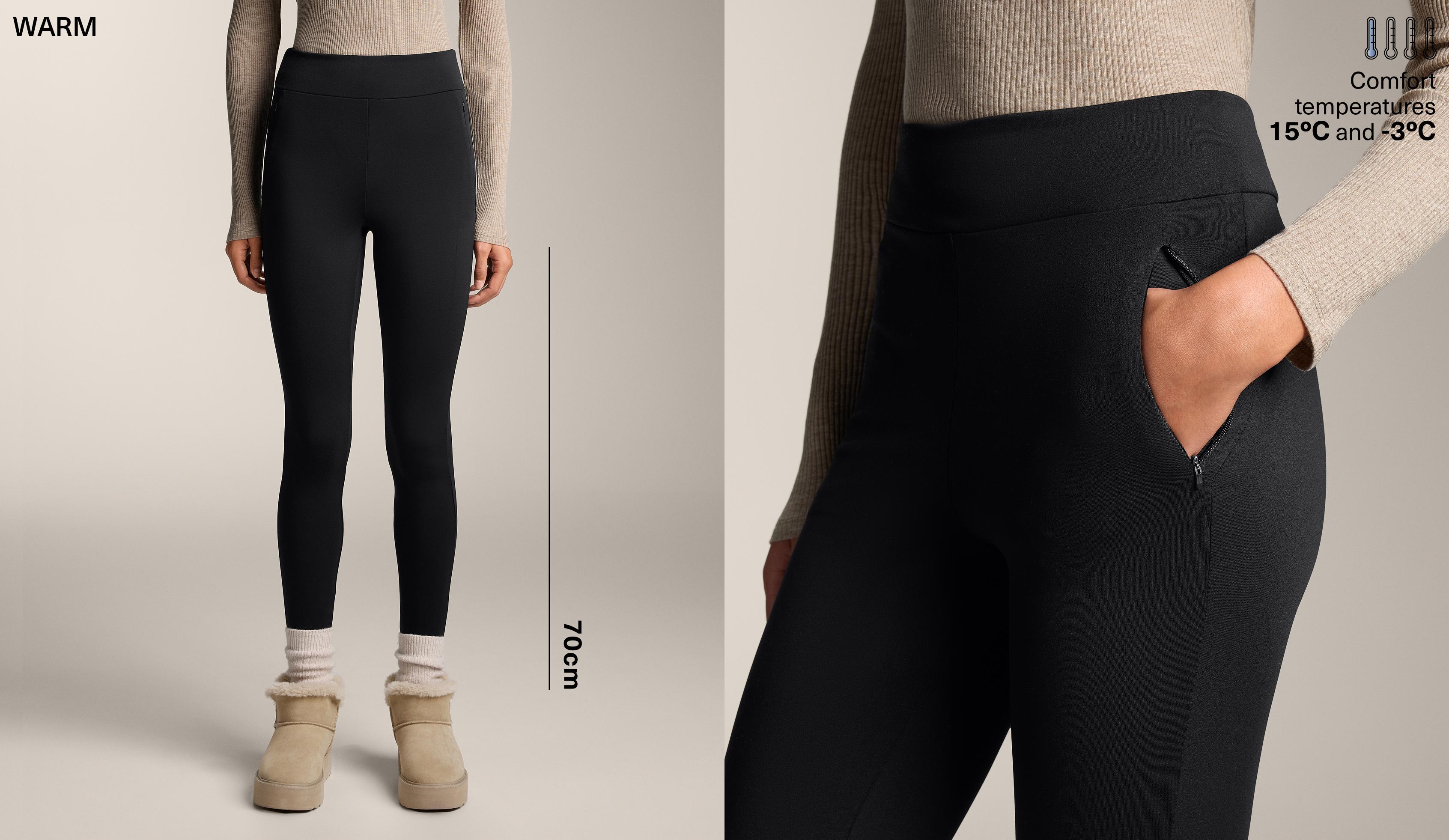 Warm 70cm high-rise ankle-length leggings