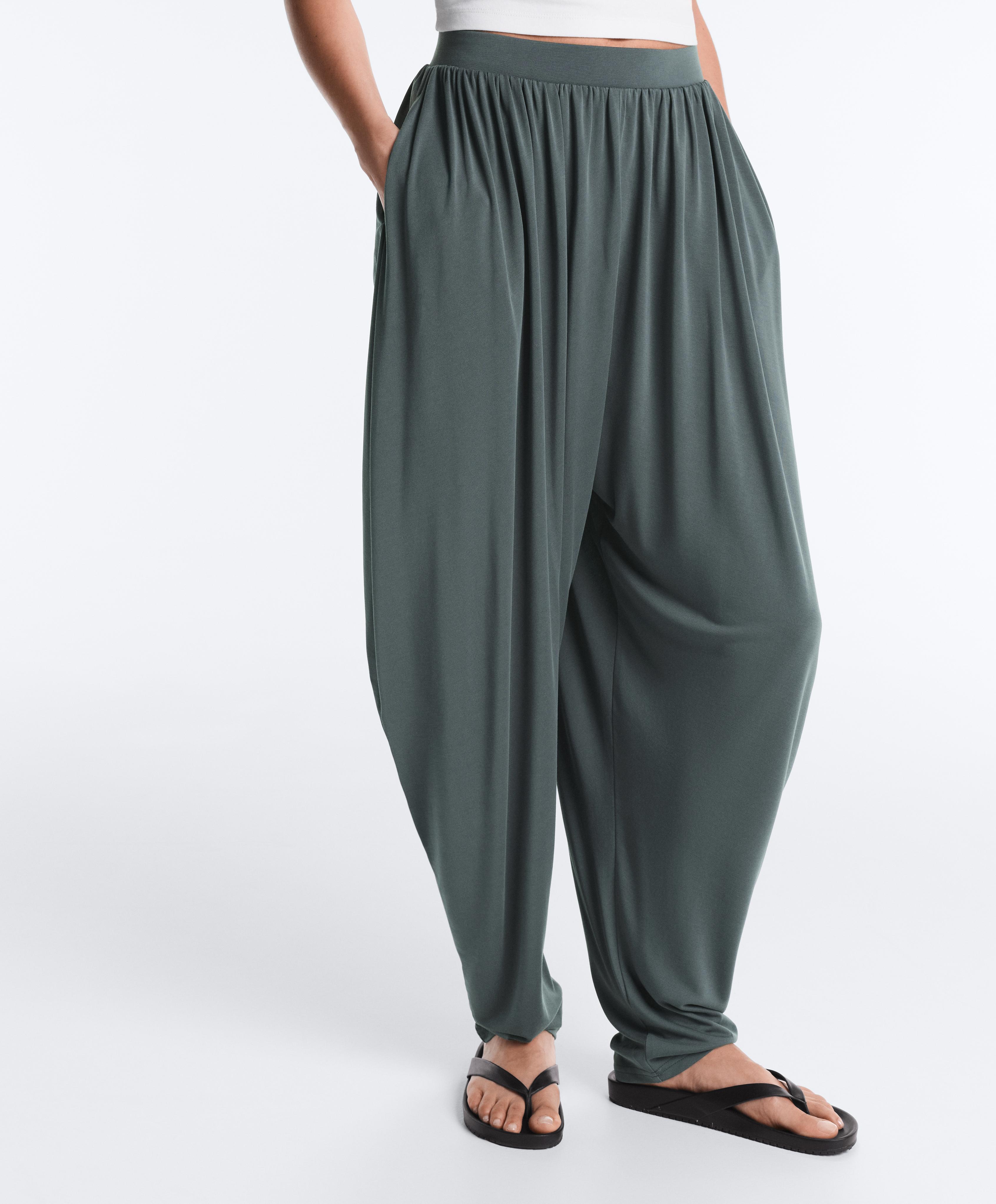 Modal blend bloomer trousers — STEEL GREY