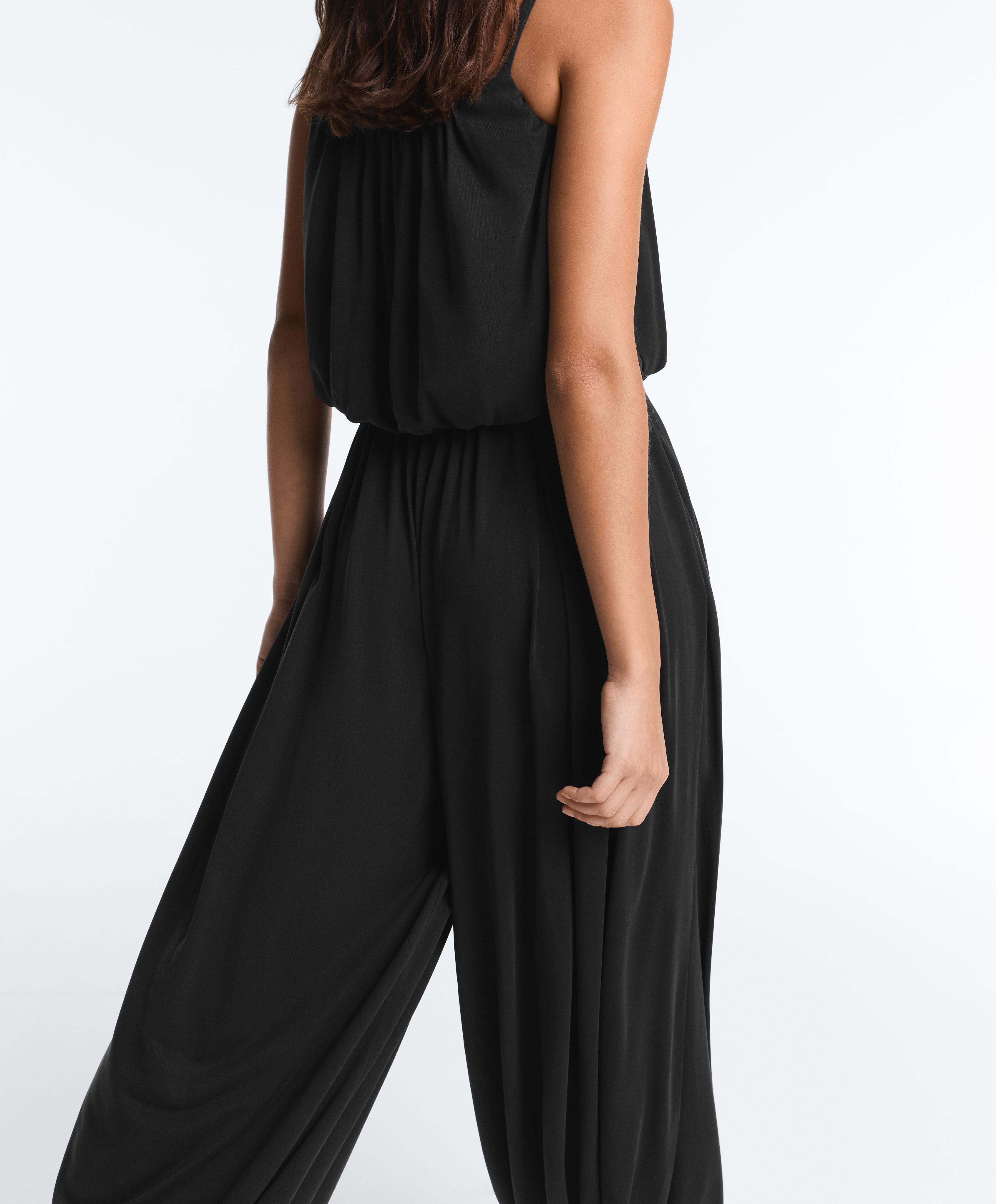 Modal blend Balloon trousers — BLACK