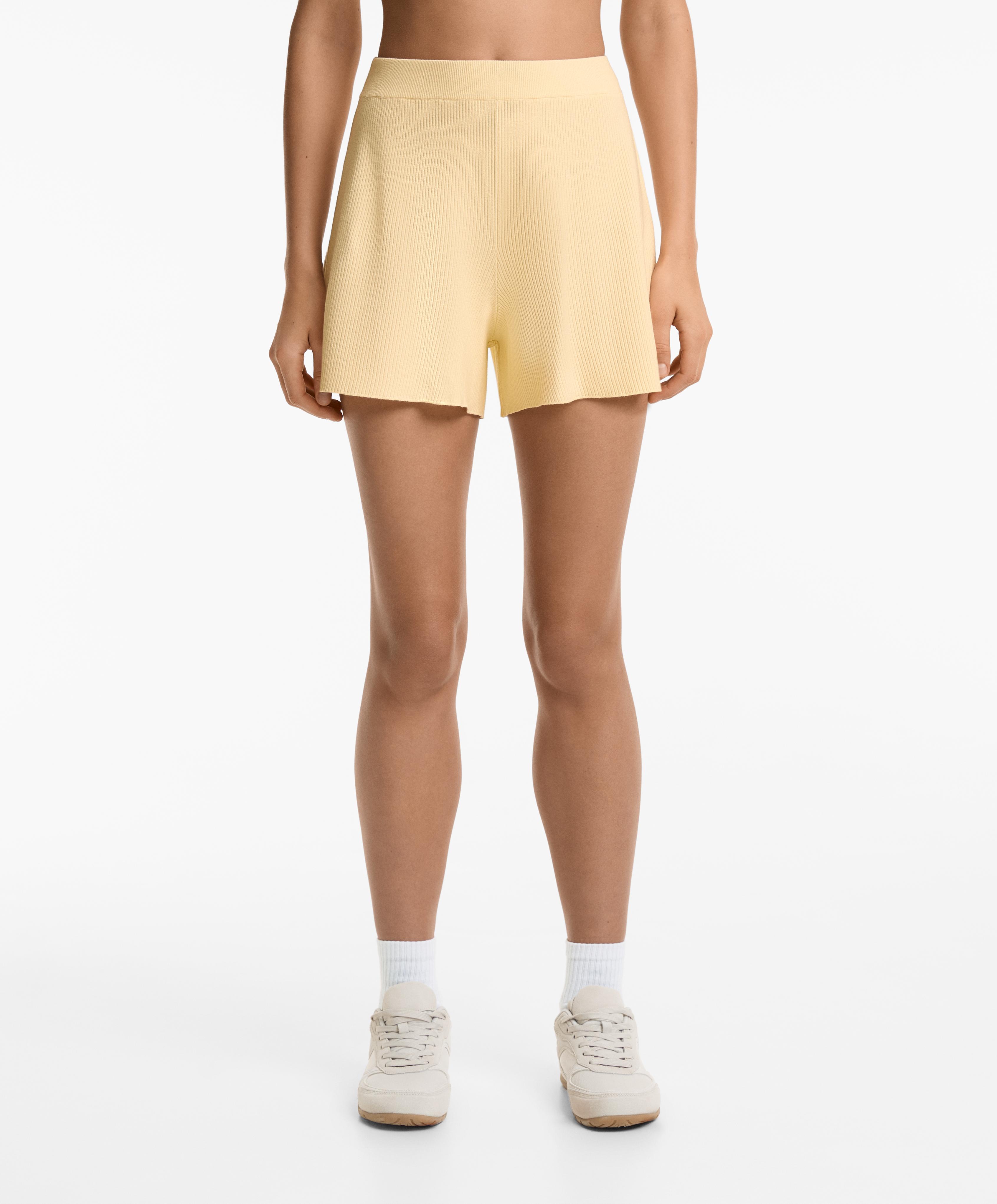 Shorts in maglia a costine Shorts in maglia a costine