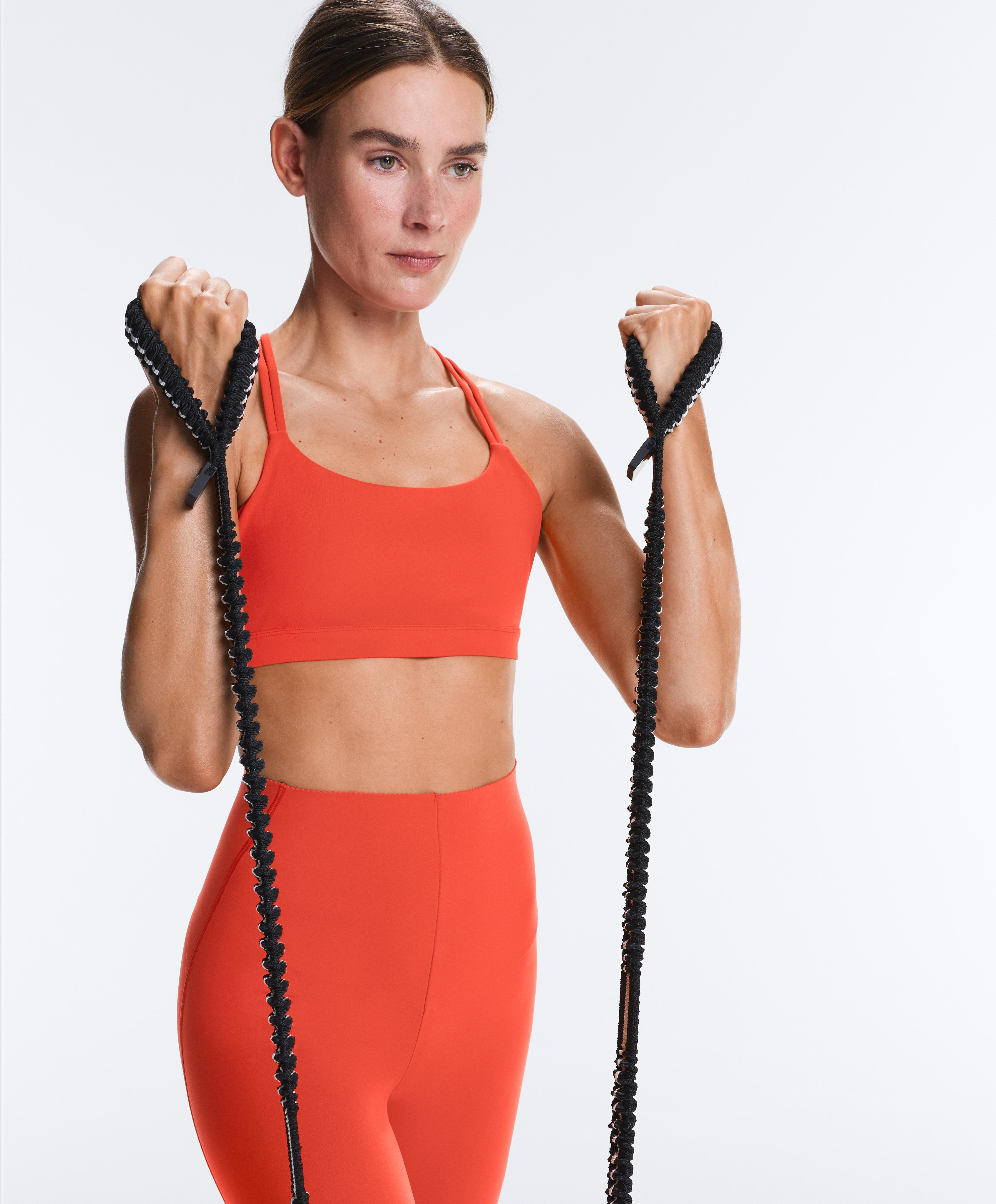 Comfortlux low-support crossover strap sports bra — BRIGHT ORANGE