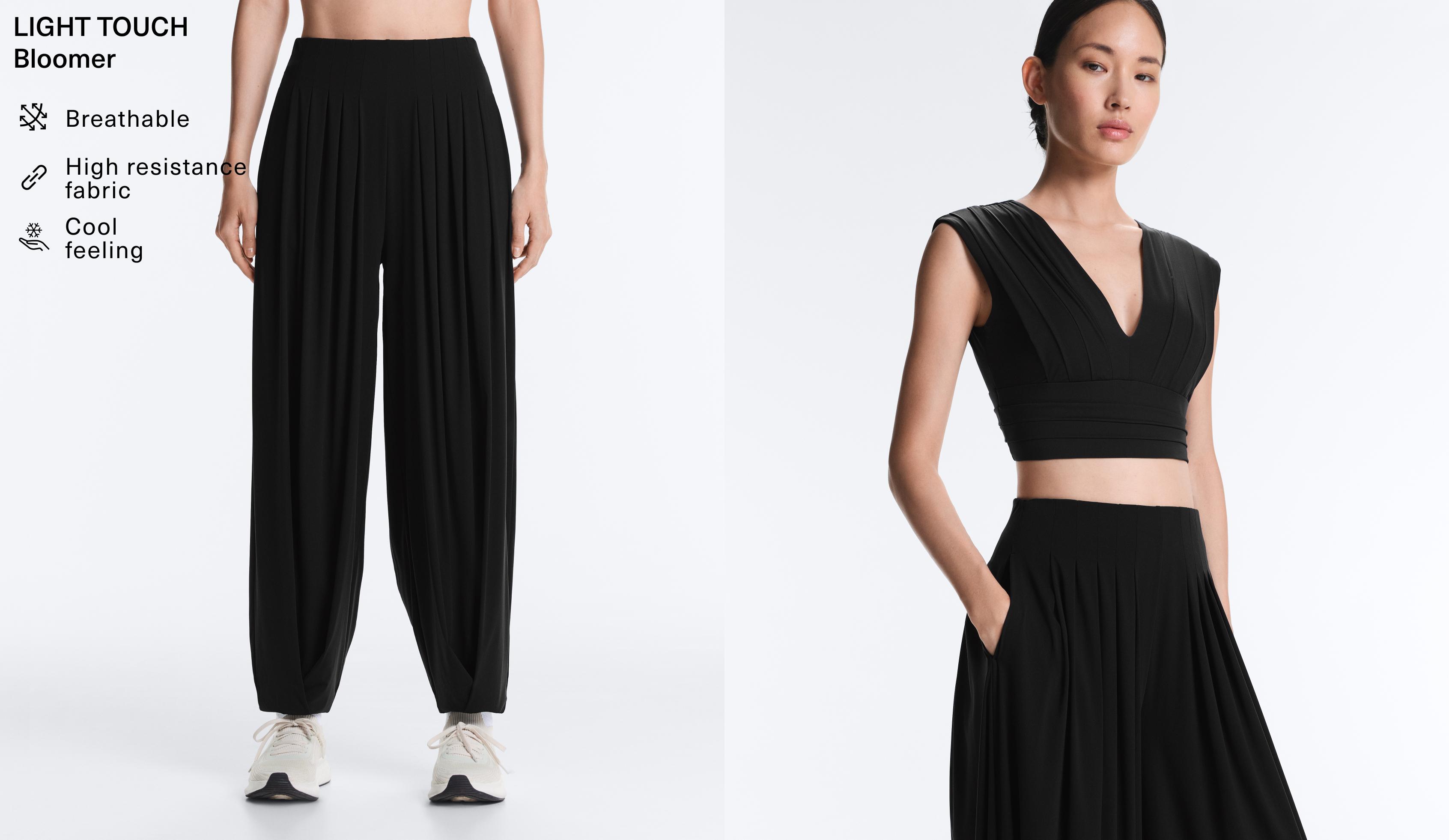 Light Touch long bloomer trousers — BLACK