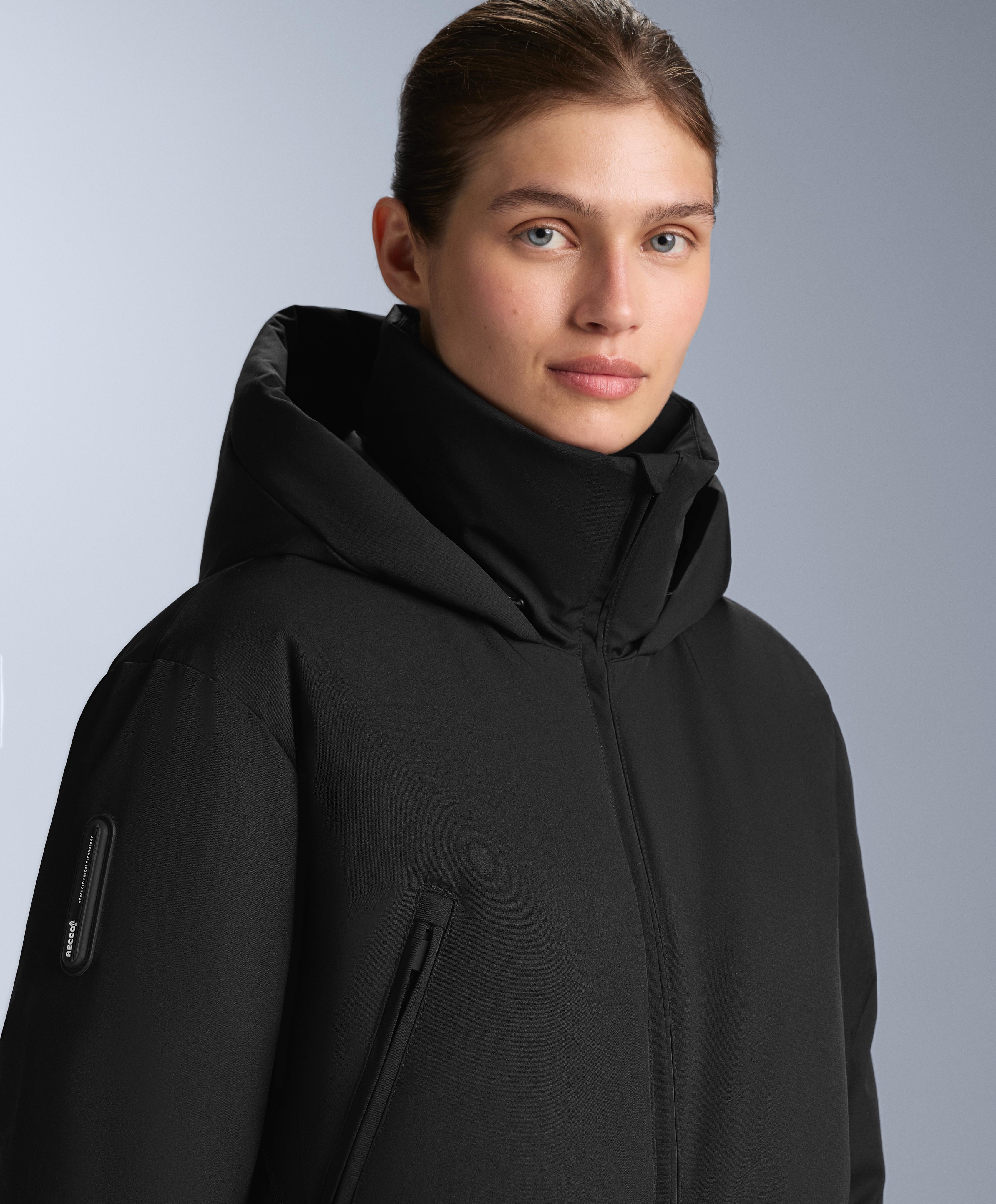 MINARDI PIUME SKI water-resistant padded 80% down and 20% feather jumpsuit — BLACK