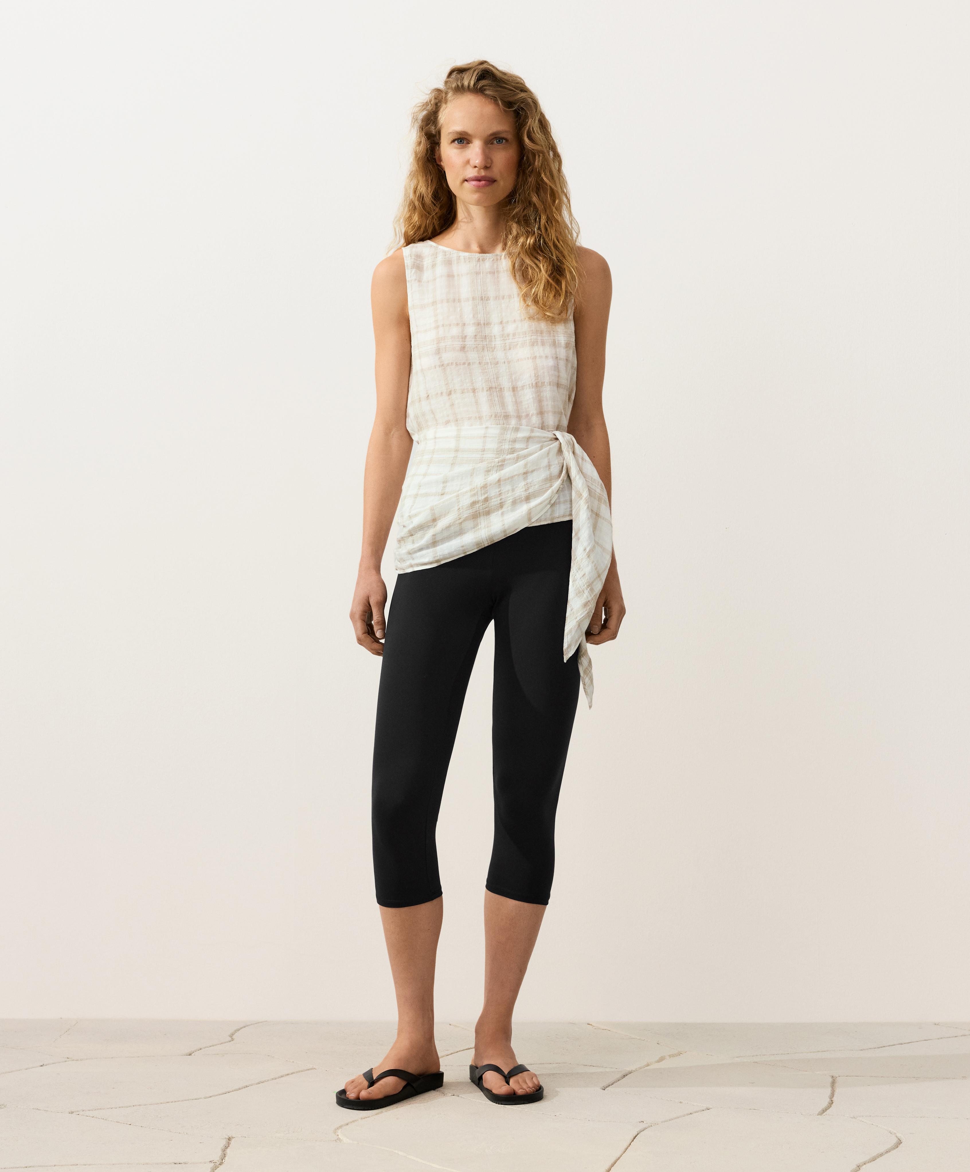 Top manga sisa con pañuelo 100% lino Top manga sisa con pañuelo 100% lino