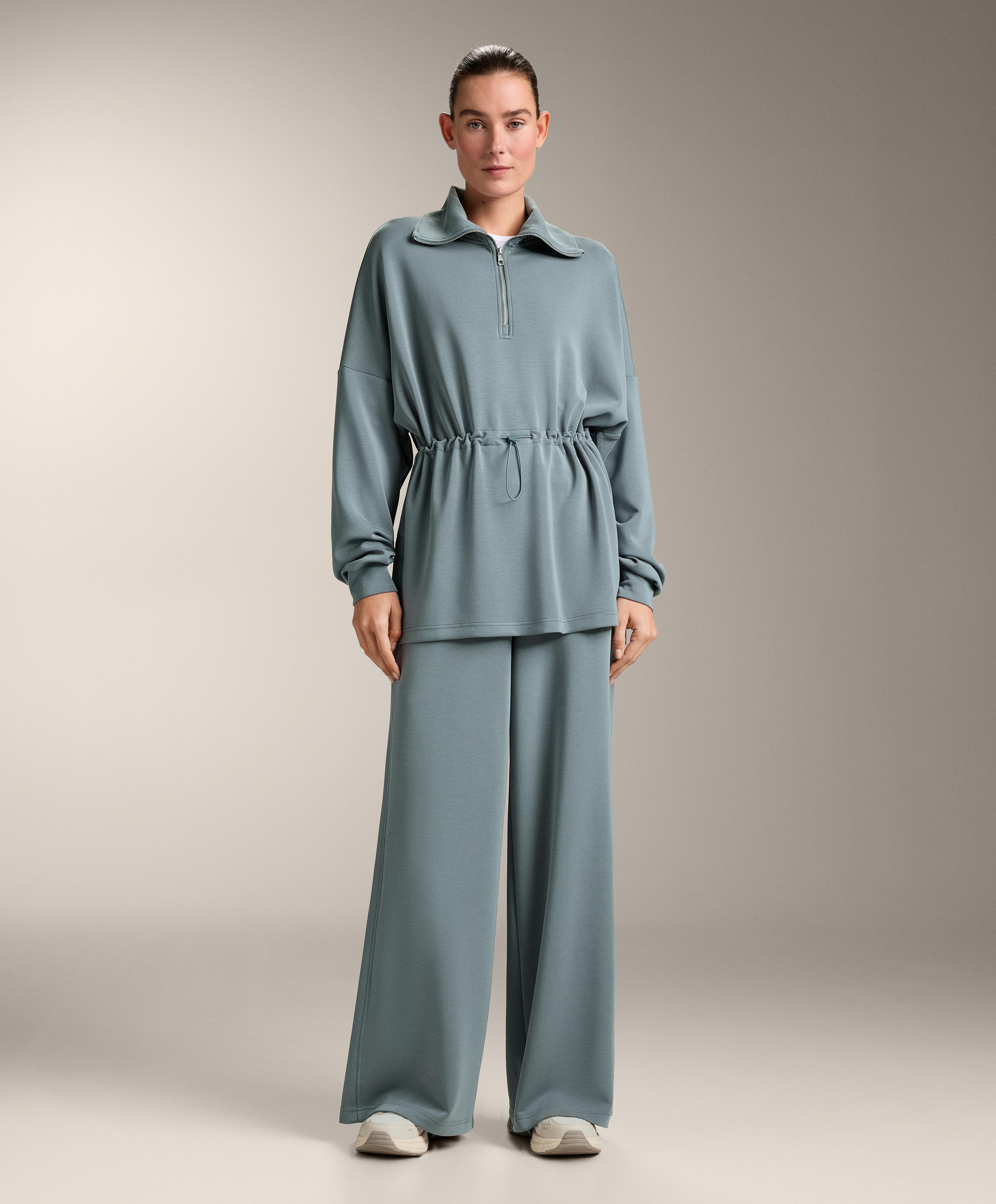 Pantalón recto rib lateral con modal tacto suave Pantalón recto rib lateral con modal tacto suave