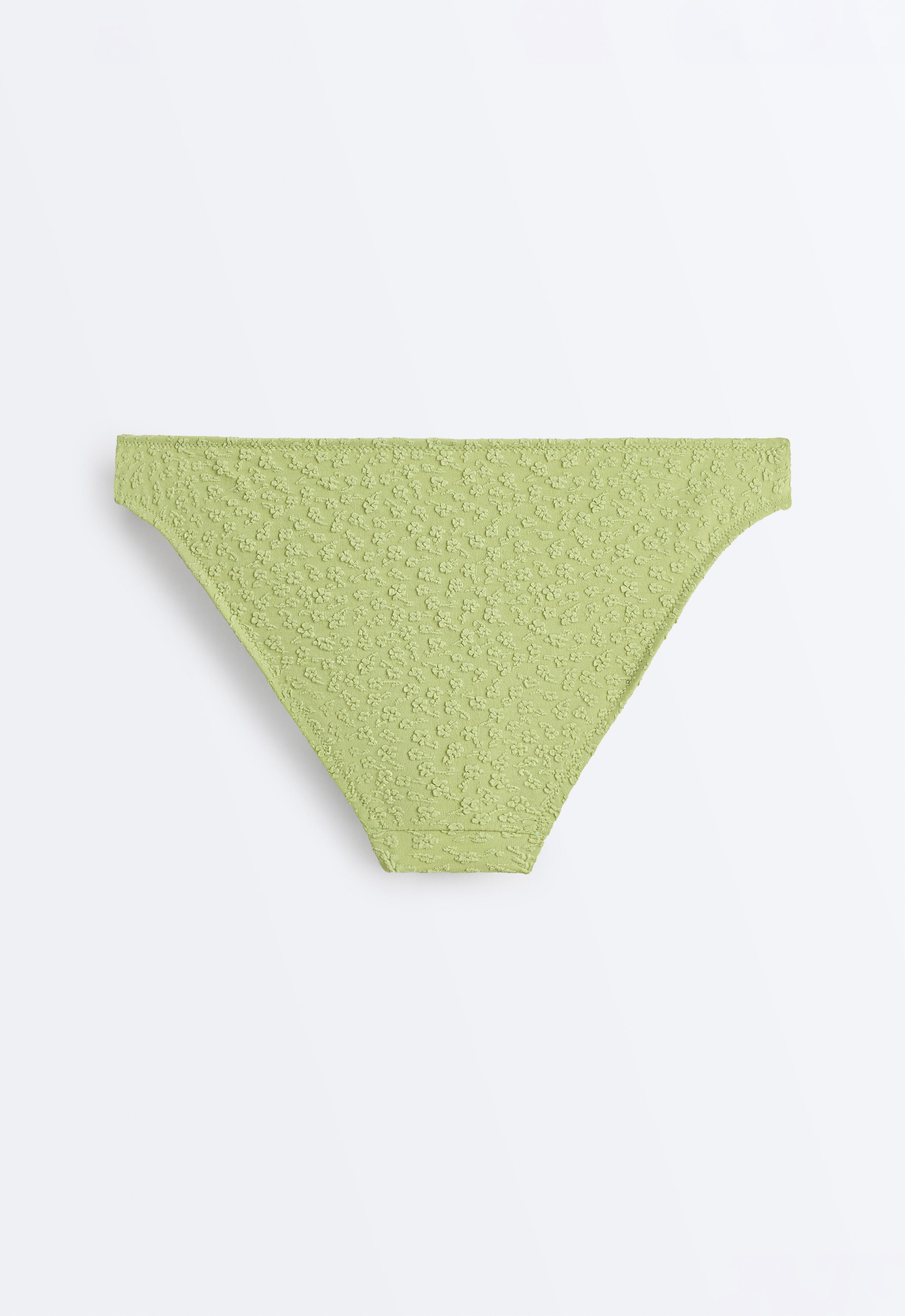 Floral jacquard classic bikini briefs — APPLE GREEN