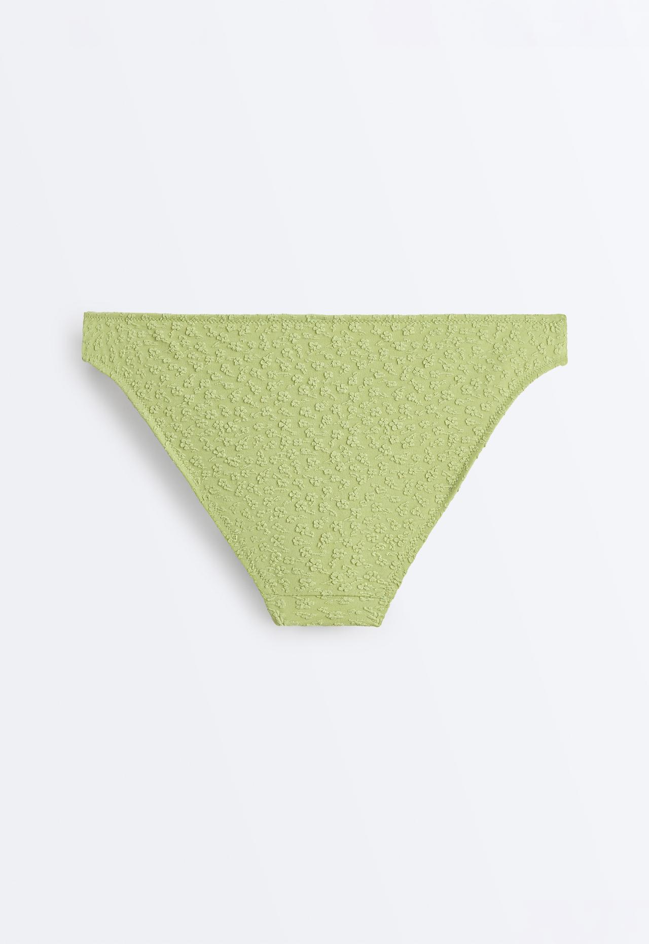 Floral jacquard classic bikini briefs — APPLE GREEN