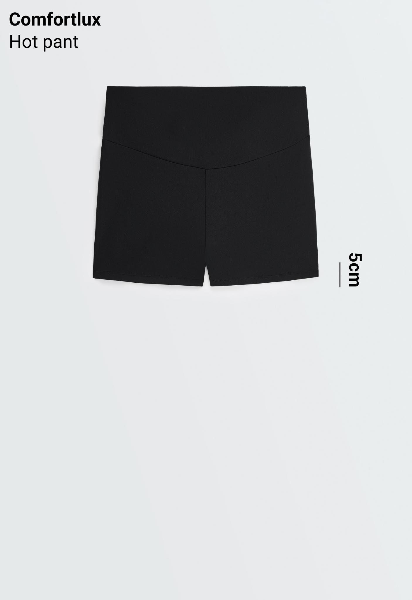 Comfortlux high-rise 5cm hot pants — BLACK