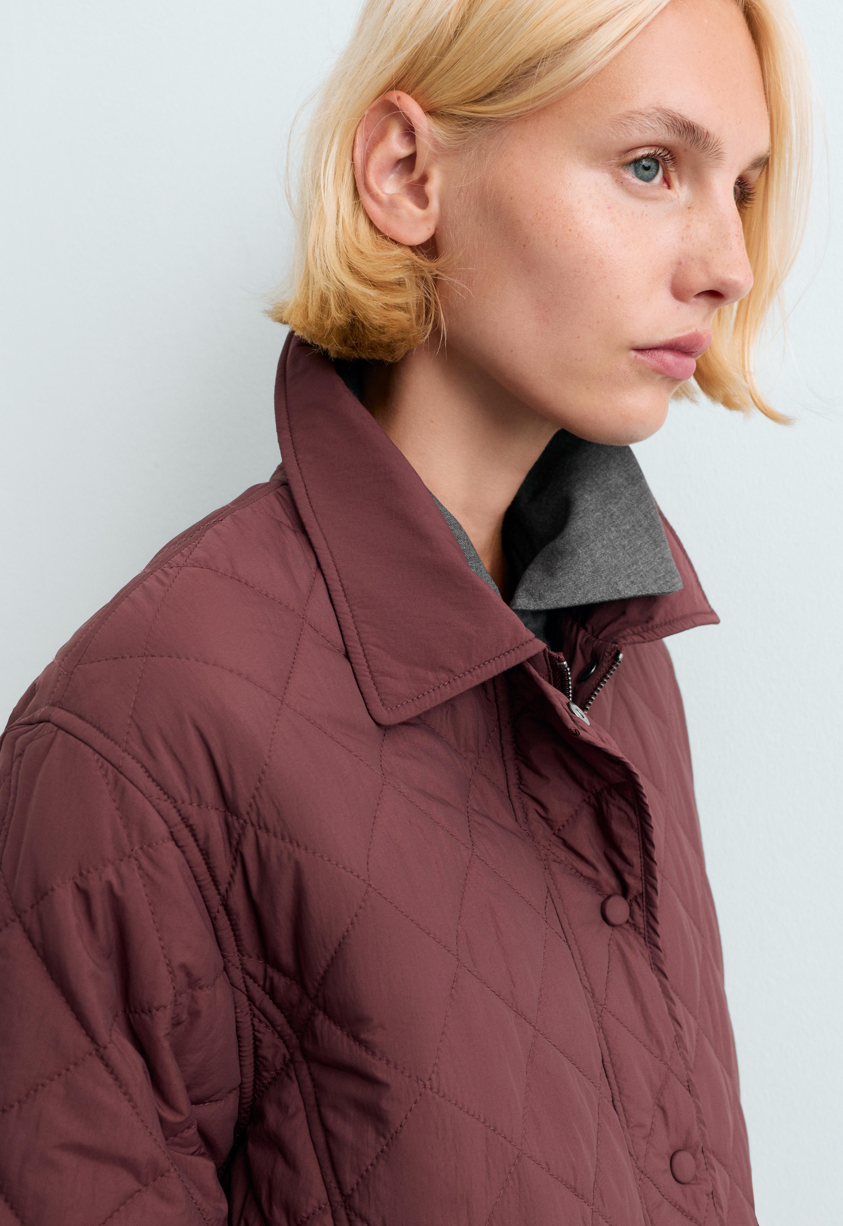 FELLEX® AEROGEL midi boxy padded jacket — BURGUNDY
