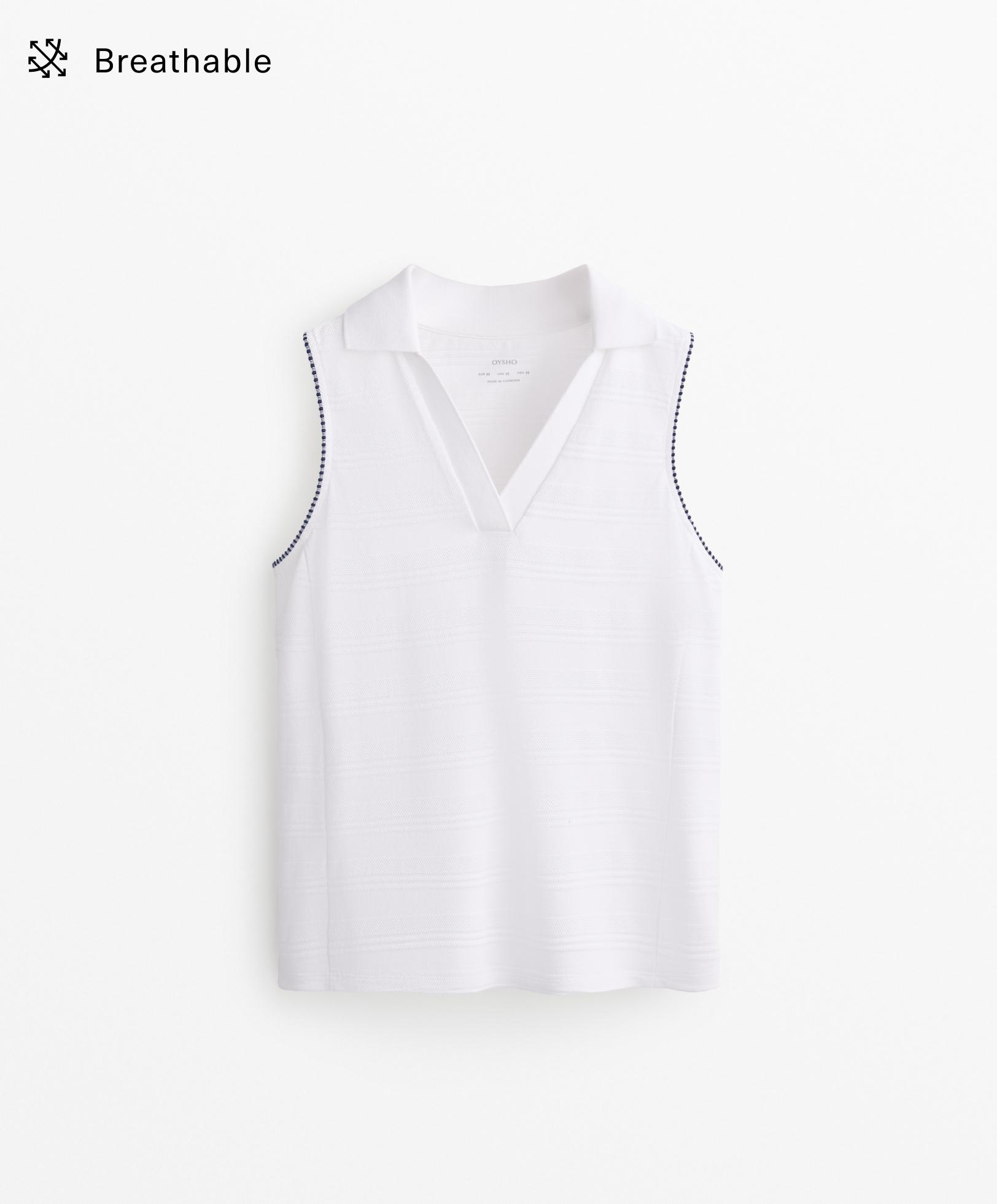 Polo sin mangas jacquard