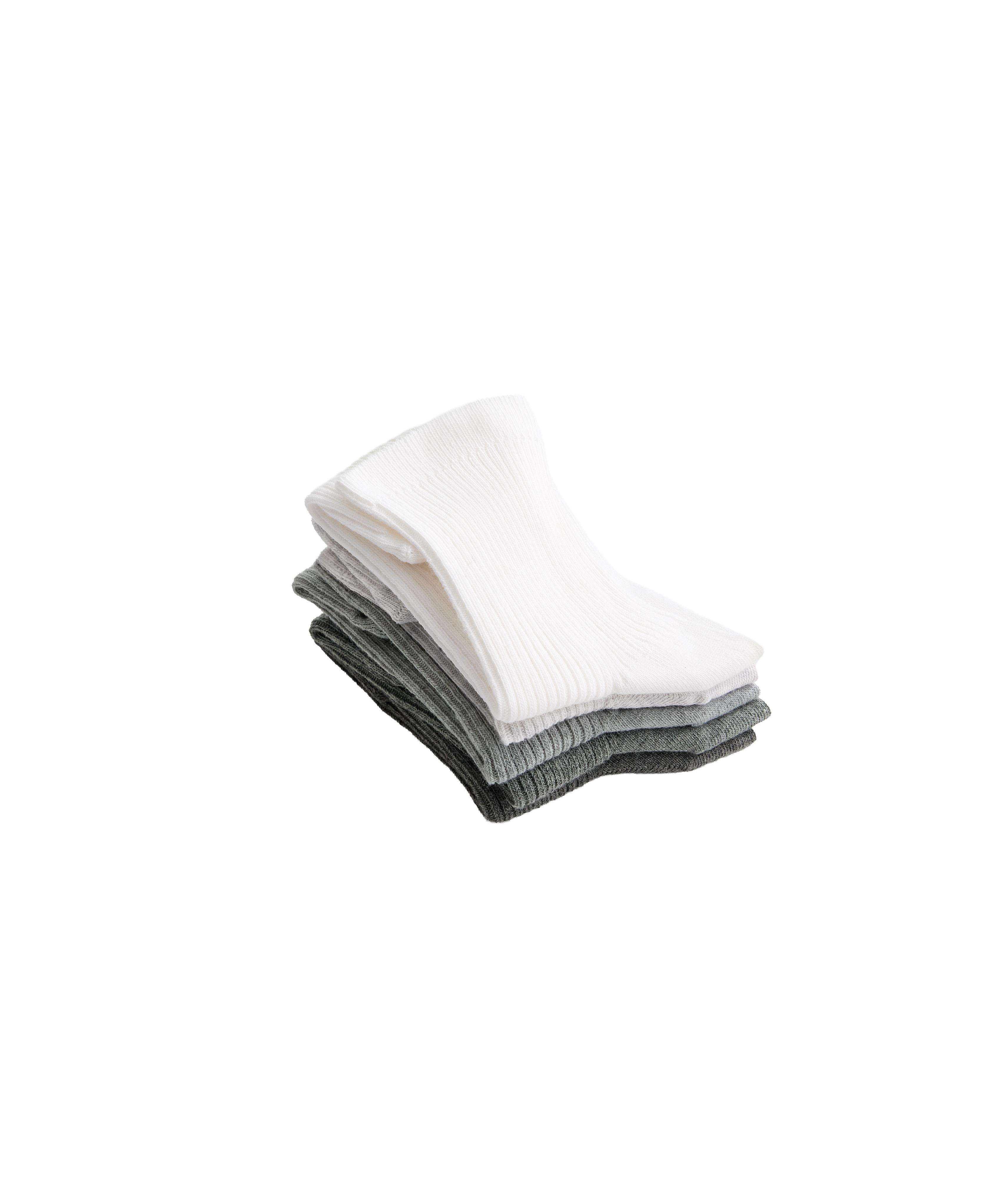 5 pairs of quarter socks with cotton — PALE GREY MELANGE
